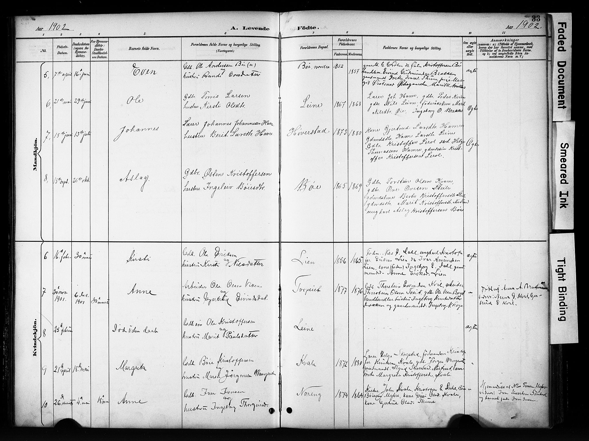 Vang prestekontor, Valdres, SAH/PREST-140/H/Hb/L0006: Parish register (copy) no. 6, 1893-1918, p. 33