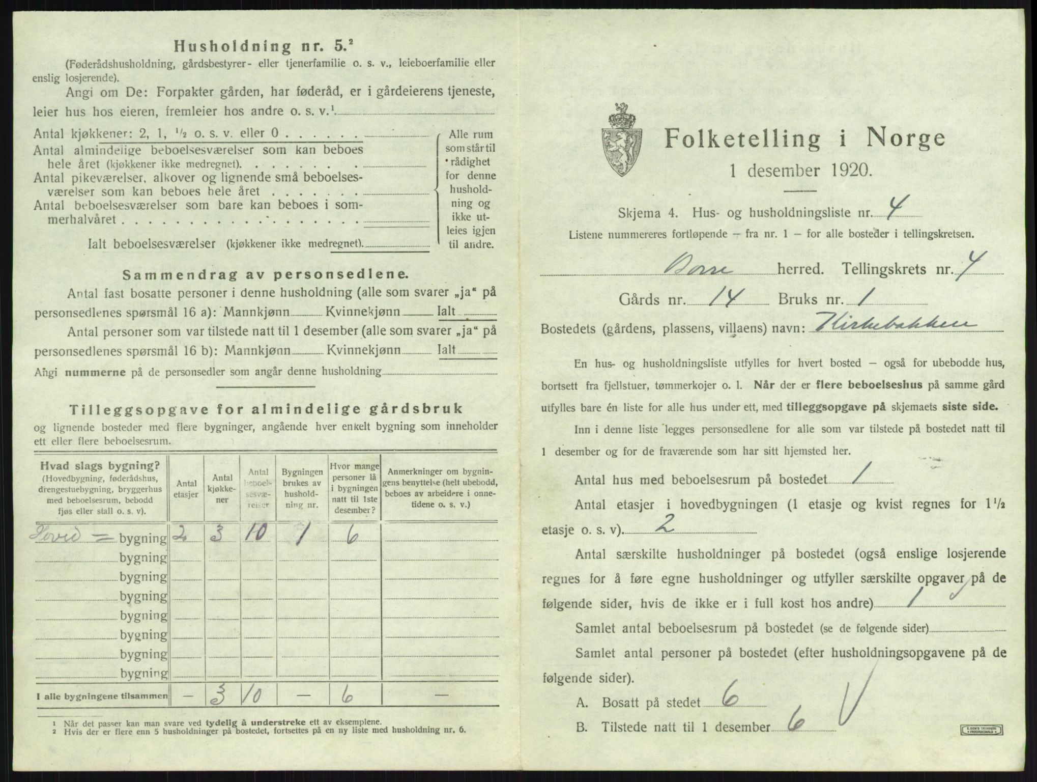 SAKO, 1920 census for Borre, 1920, p. 998