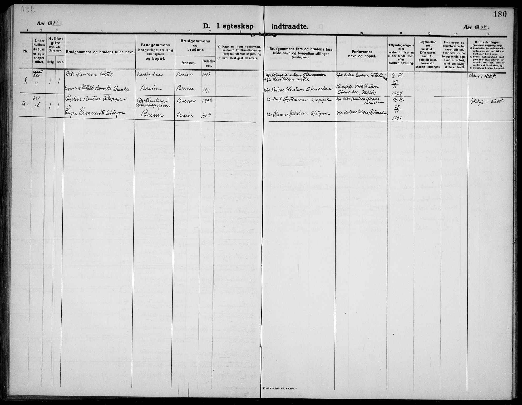 Gloppen sokneprestembete, SAB/A-80101/H/Hab/Habc/L0003: Parish register (copy) no. C 3, 1911-1938, p. 180
