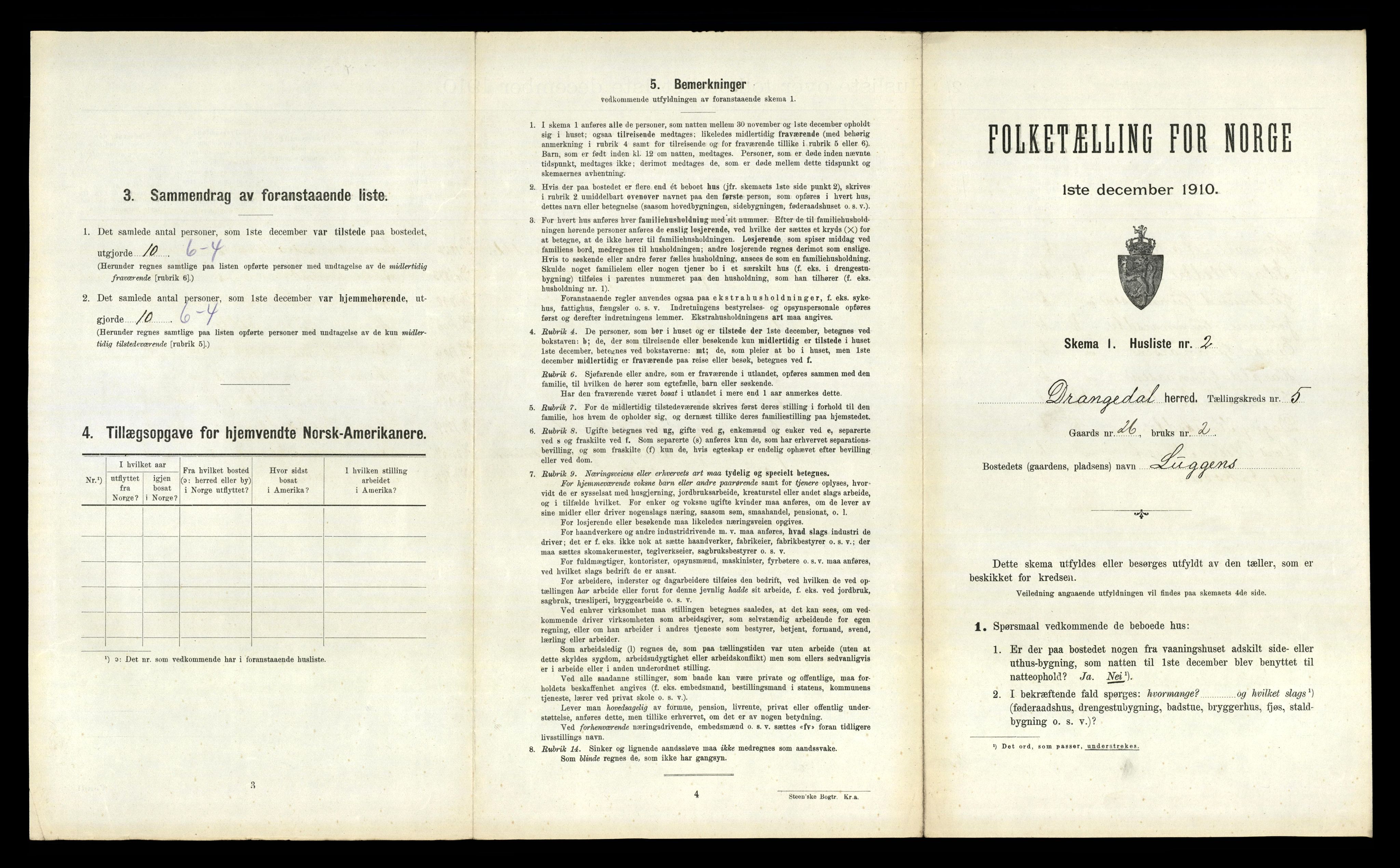 RA, 1910 census for Drangedal, 1910, p. 429