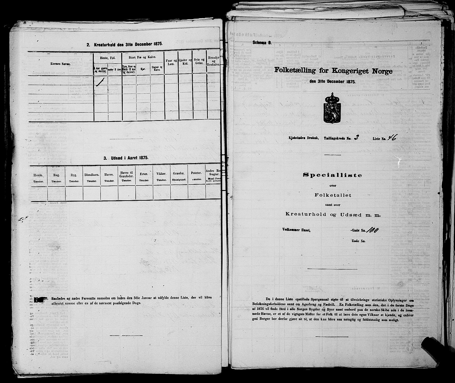 RA, 1875 census for 0203B Drøbak/Drøbak, 1875, p. 187