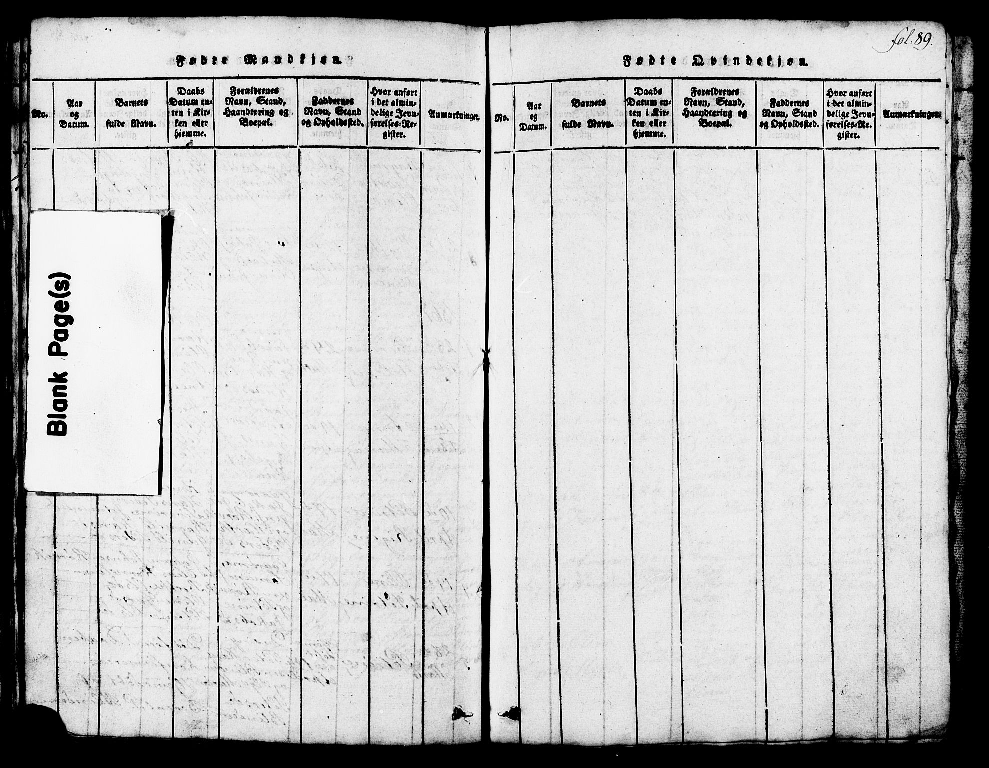 Ministerialprotokoller, klokkerbøker og fødselsregistre - Møre og Romsdal, SAT/A-1454/537/L0520: Parish register (copy) no. 537C01, 1819-1868, p. 89