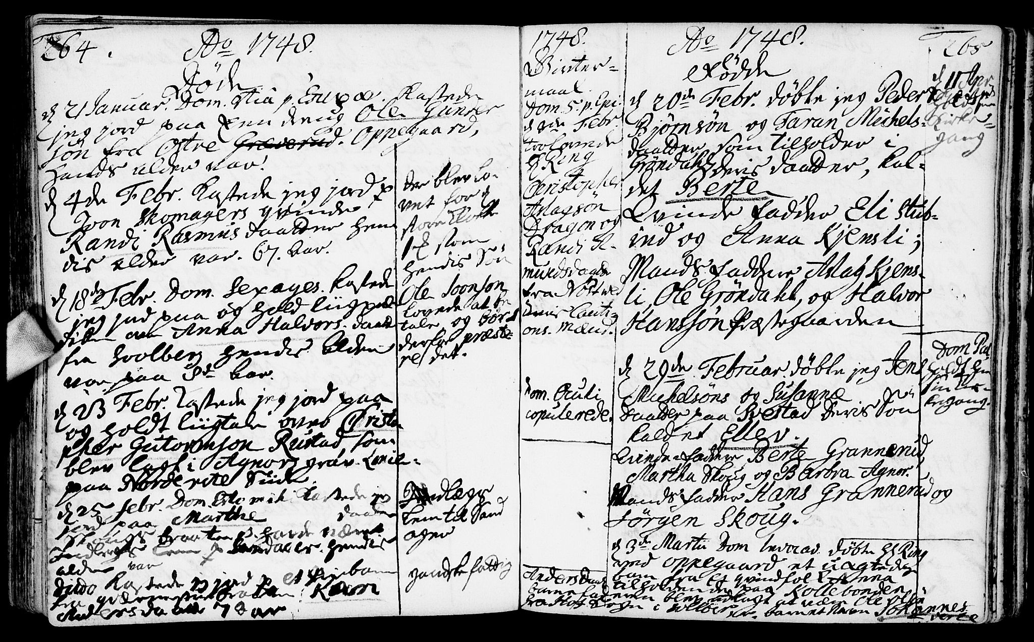 Nesodden prestekontor Kirkebøker, AV/SAO-A-10013/F/Fa/L0001: Parish register (official) no. I 1, 1709-1750, p. 264-265