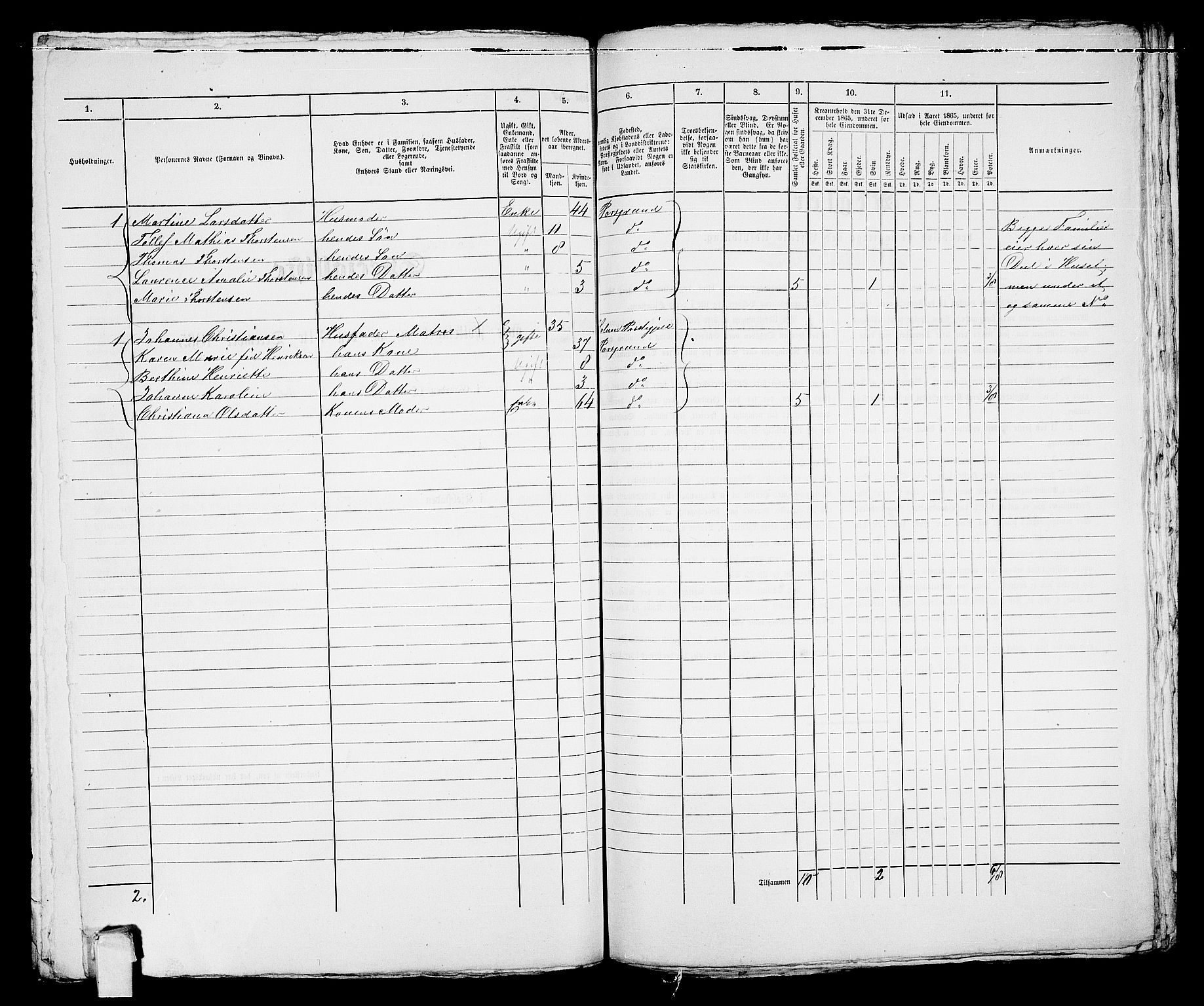 RA, 1865 census for Porsgrunn, 1865, p. 785