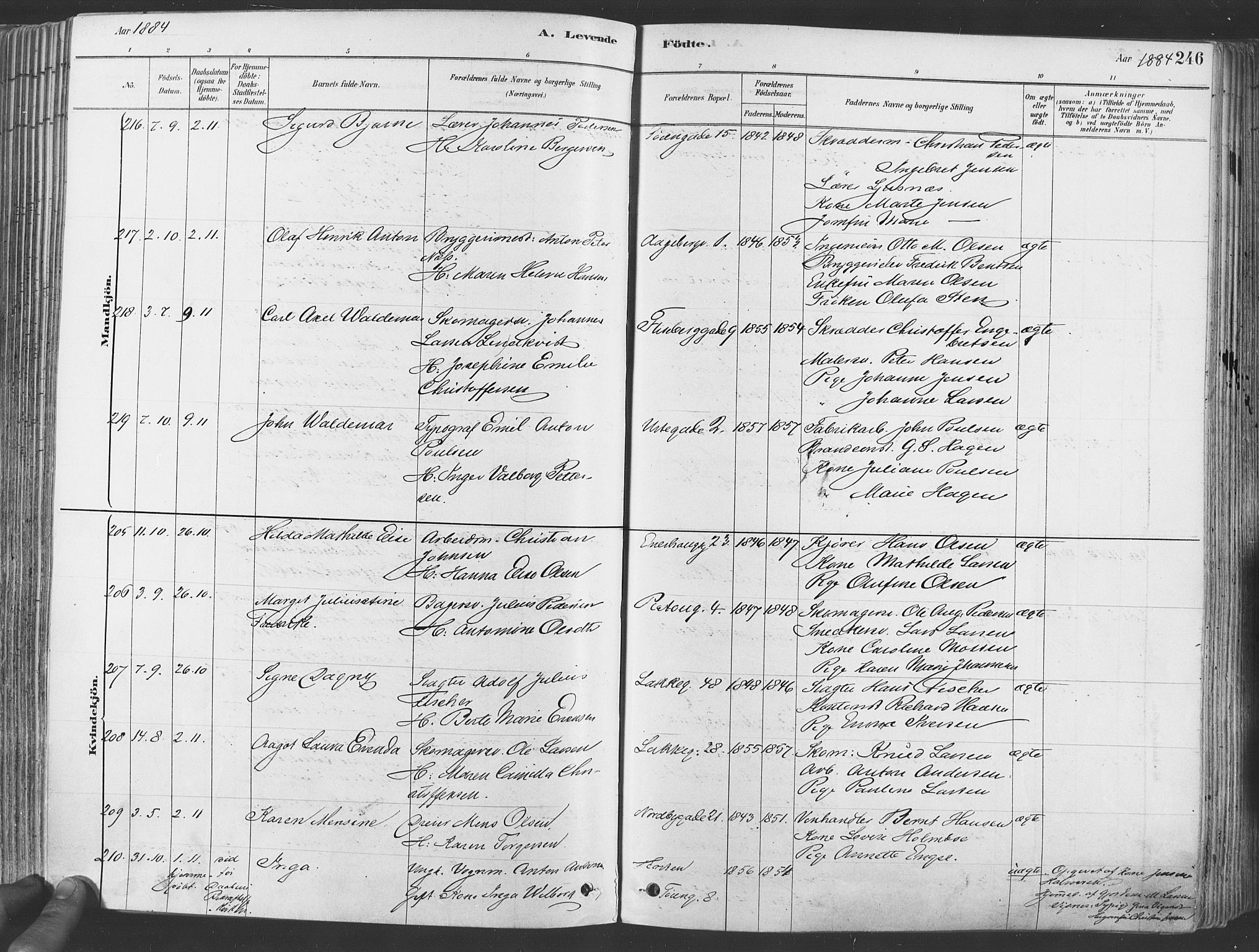 Grønland prestekontor Kirkebøker, SAO/A-10848/F/Fa/L0007: Parish register (official) no. 7, 1878-1888, p. 246