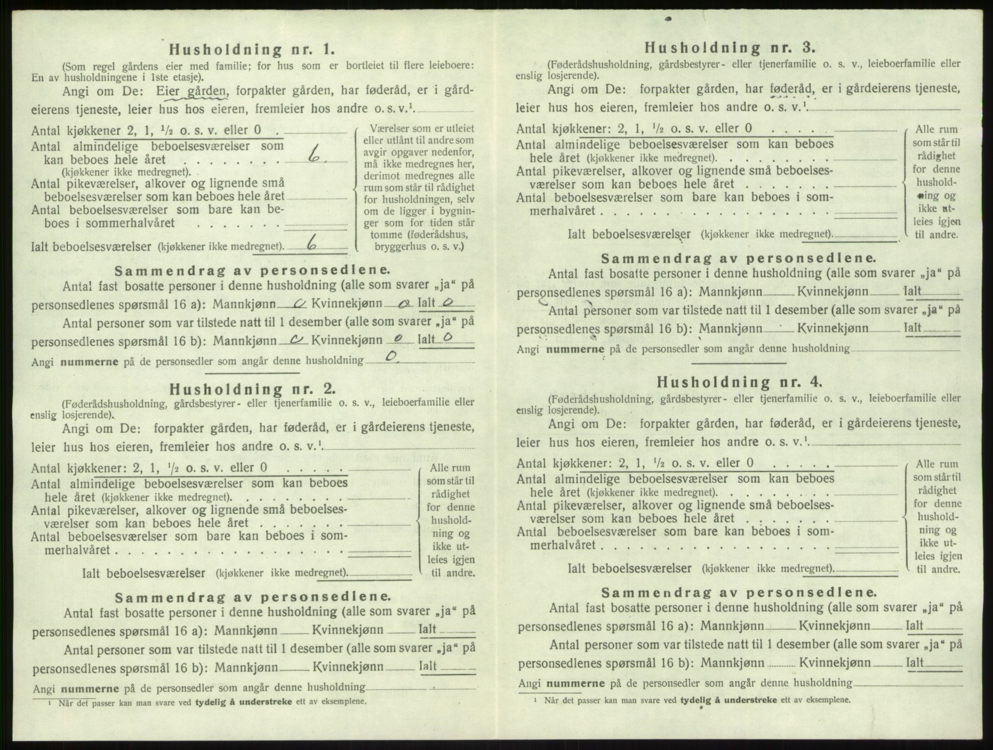 SAB, 1920 census for Vik, 1920, p. 268