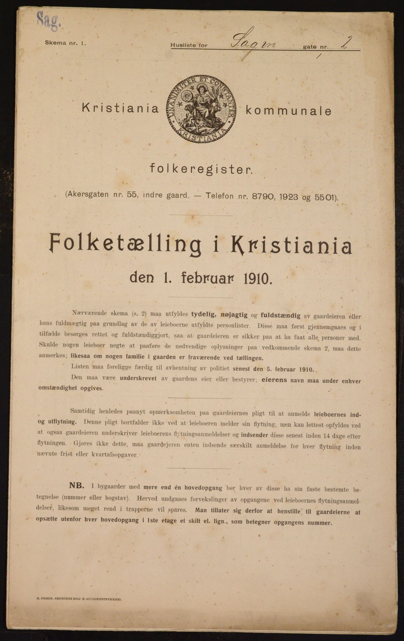 OBA, Municipal Census 1910 for Kristiania, 1910, p. 82695