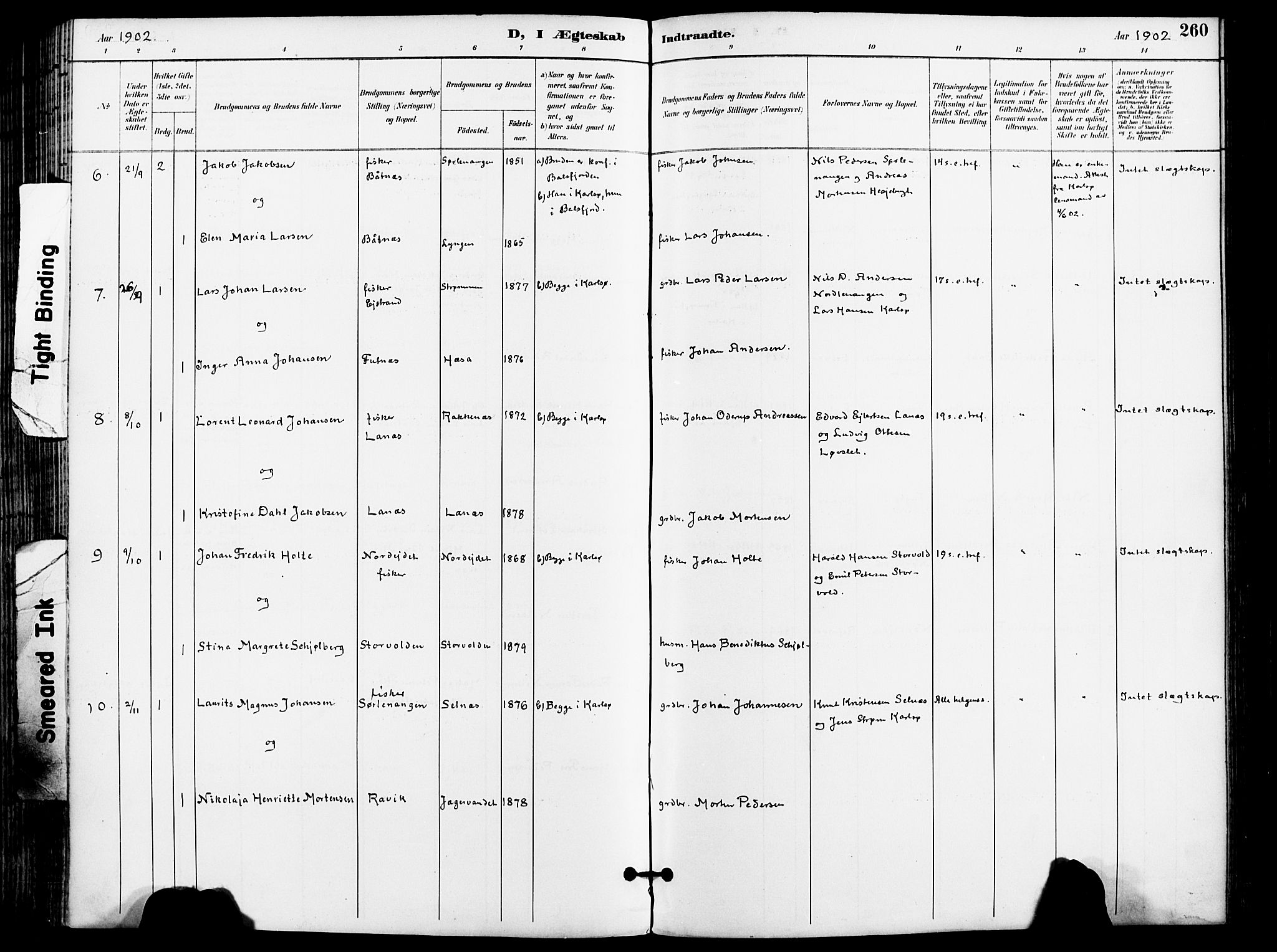 Karlsøy sokneprestembete, AV/SATØ-S-1299/H/Ha/Haa/L0007kirke: Parish register (official) no. 7, 1891-1902, p. 260