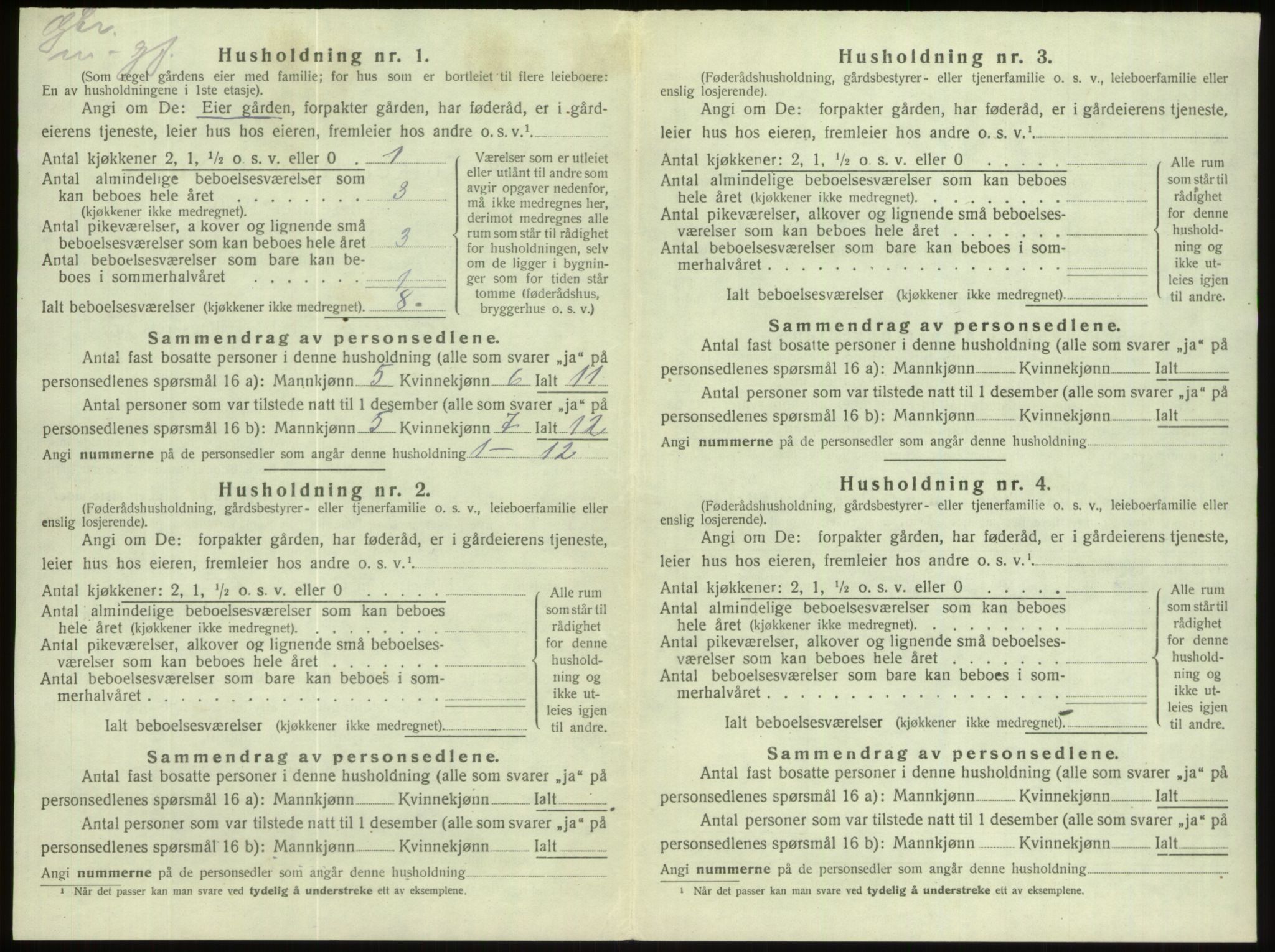 SAB, 1920 census for Gloppen, 1920, p. 577