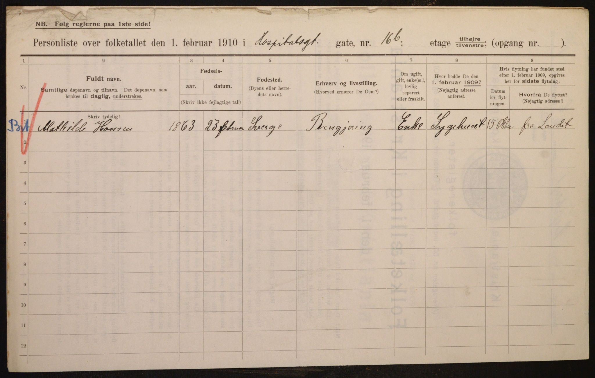 OBA, Municipal Census 1910 for Kristiania, 1910, p. 40717