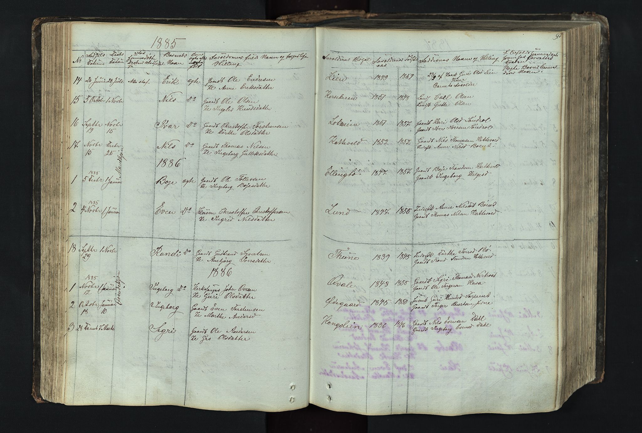 Vang prestekontor, Valdres, AV/SAH-PREST-140/H/Hb/L0004: Parish register (copy) no. 4, 1835-1892, p. 92