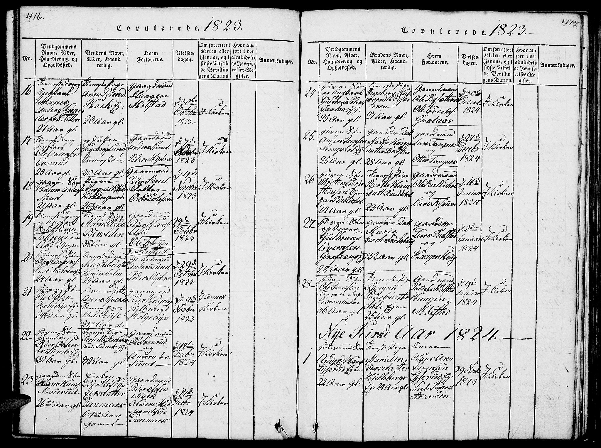 Nes prestekontor, Hedmark, SAH/PREST-020/L/La/L0003: Parish register (copy) no. 3, 1814-1831, p. 416-417