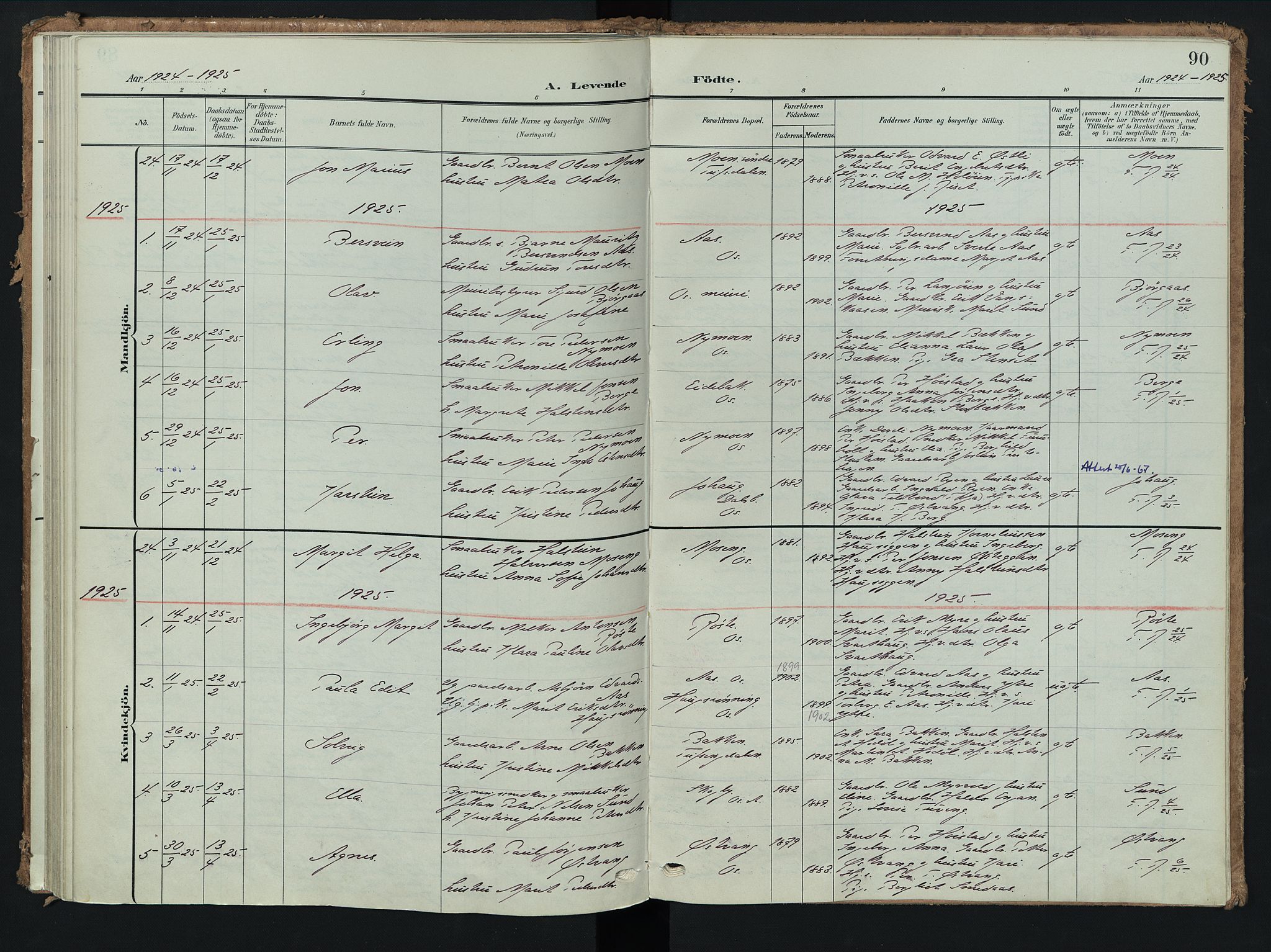 Tolga prestekontor, AV/SAH-PREST-062/K/L0009: Parish register (official) no. 9, 1903-1928, p. 90