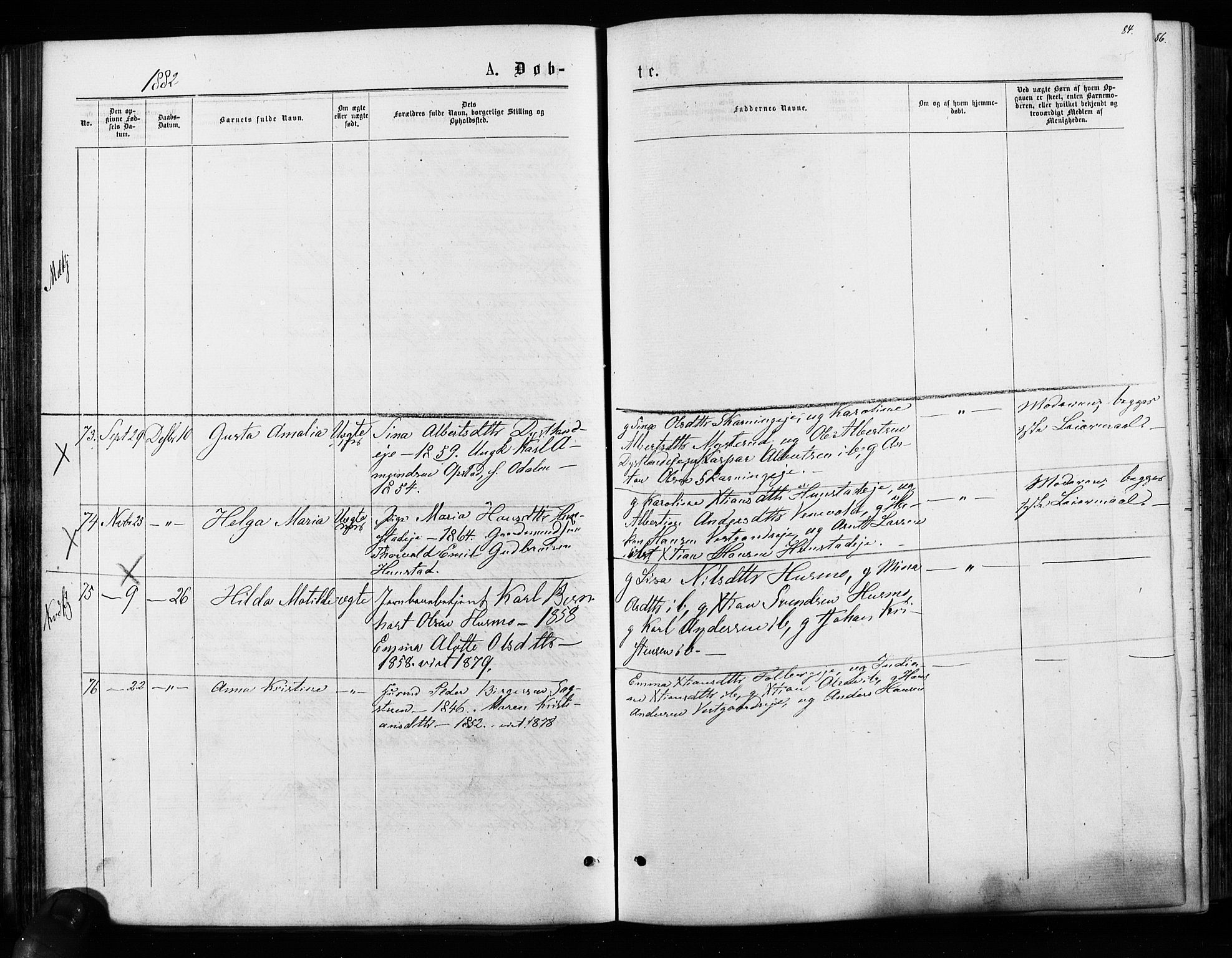 Nes prestekontor Kirkebøker, AV/SAO-A-10410/F/Fa/L0009: Parish register (official) no. I 9, 1875-1882, p. 84