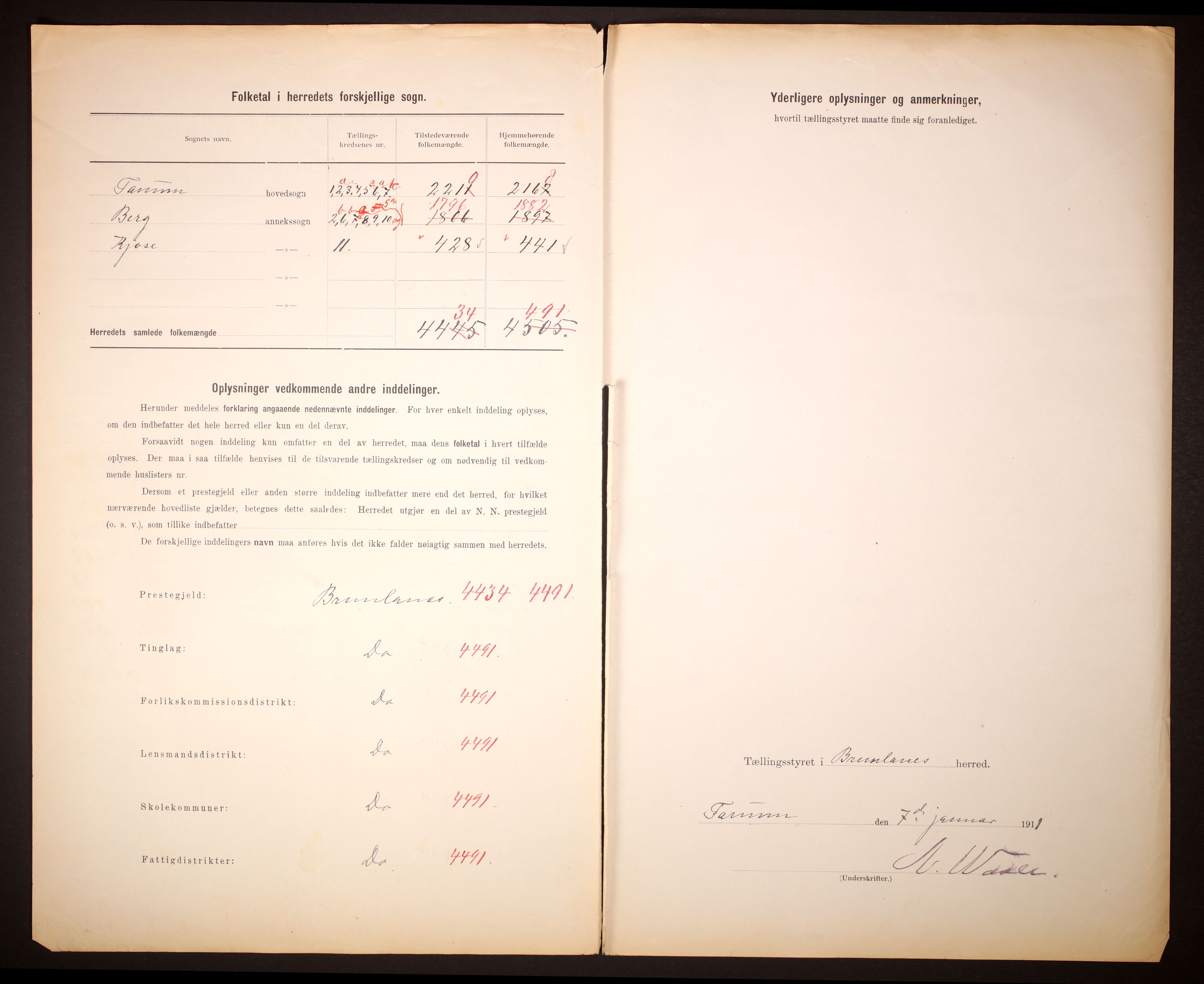 RA, 1910 census for Brunlanes, 1910, p. 3