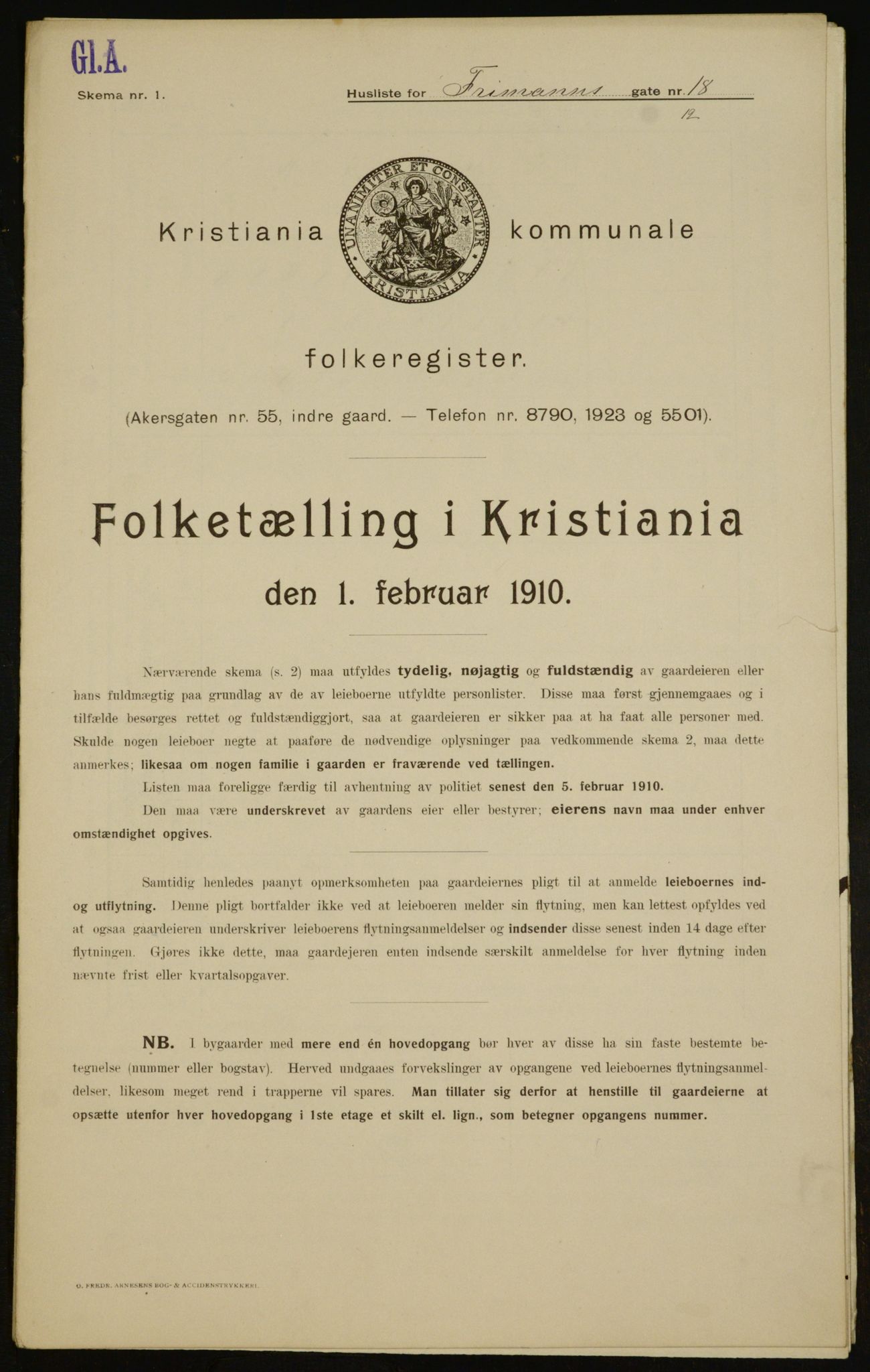 OBA, Municipal Census 1910 for Kristiania, 1910, p. 25232