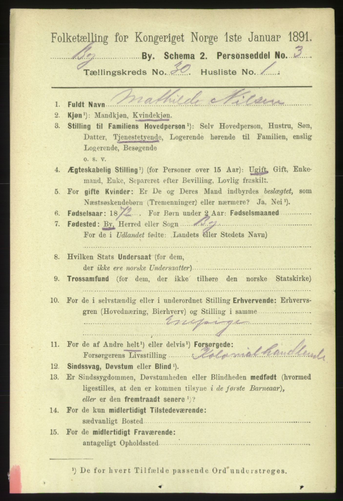 RA, 1891 Census for 1301 Bergen, 1891, p. 38104