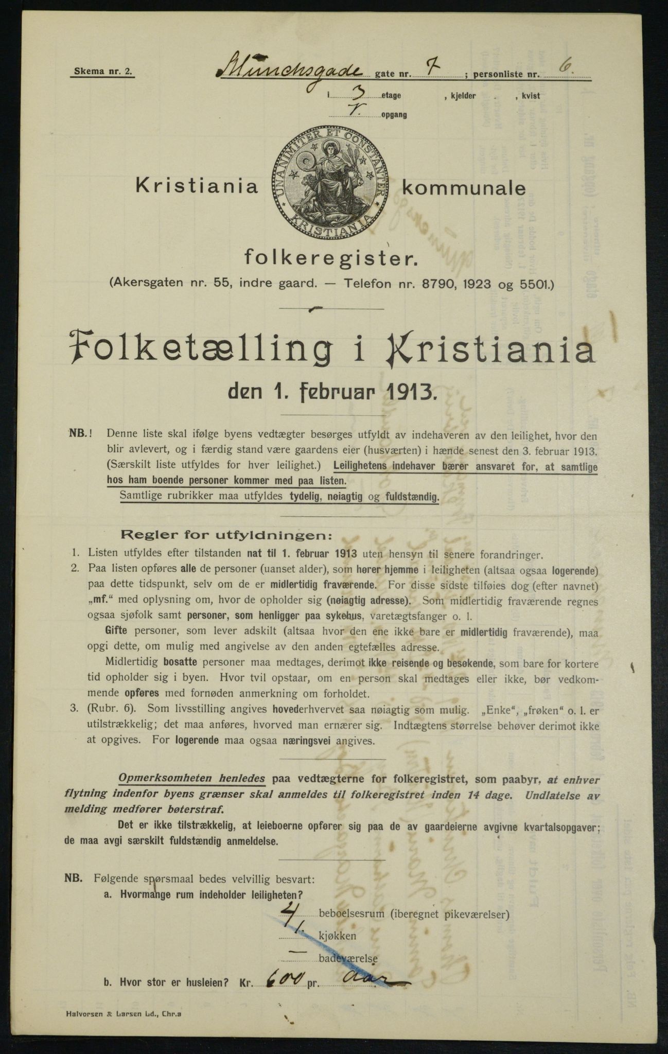 OBA, Municipal Census 1913 for Kristiania, 1913, p. 66583