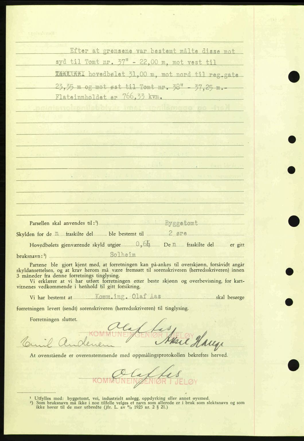Moss sorenskriveri, SAO/A-10168: Mortgage book no. A9, 1941-1942, Diary no: : 2289/1941