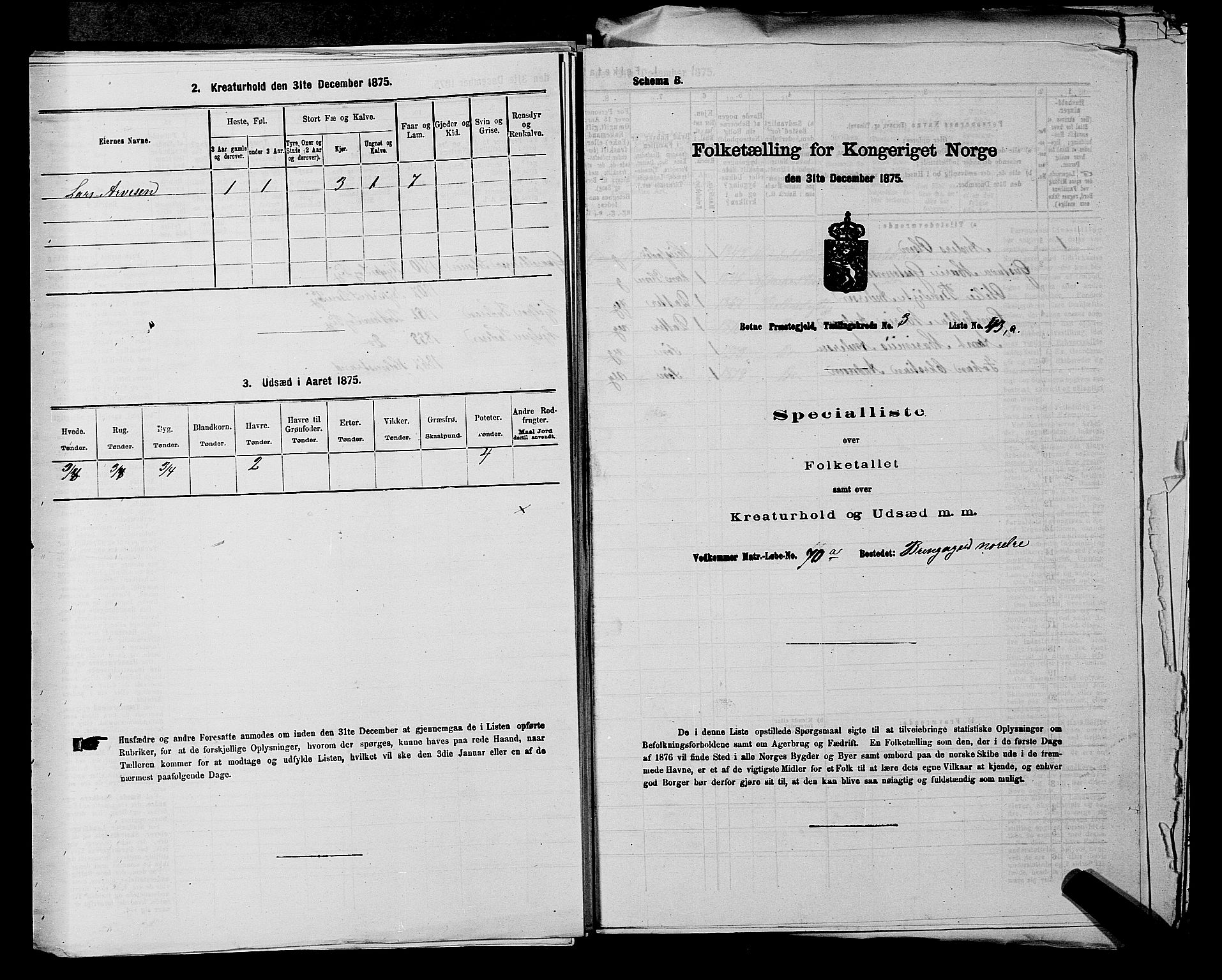 SAKO, 1875 census for 0715P Botne, 1875, p. 310