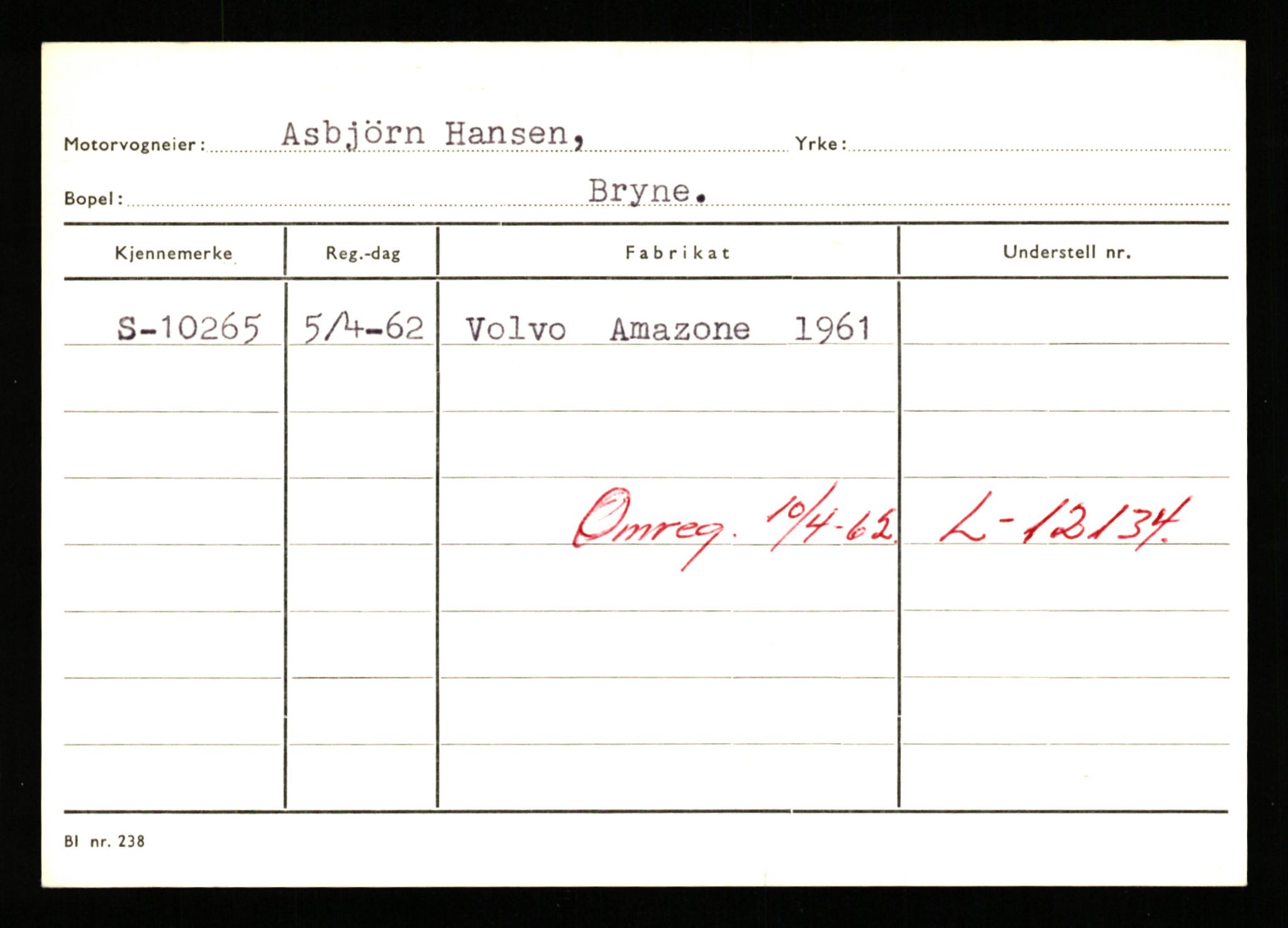 Stavanger trafikkstasjon, AV/SAST-A-101942/0/G/L0002: Registreringsnummer: 5791 - 10405, 1930-1971, p. 3084