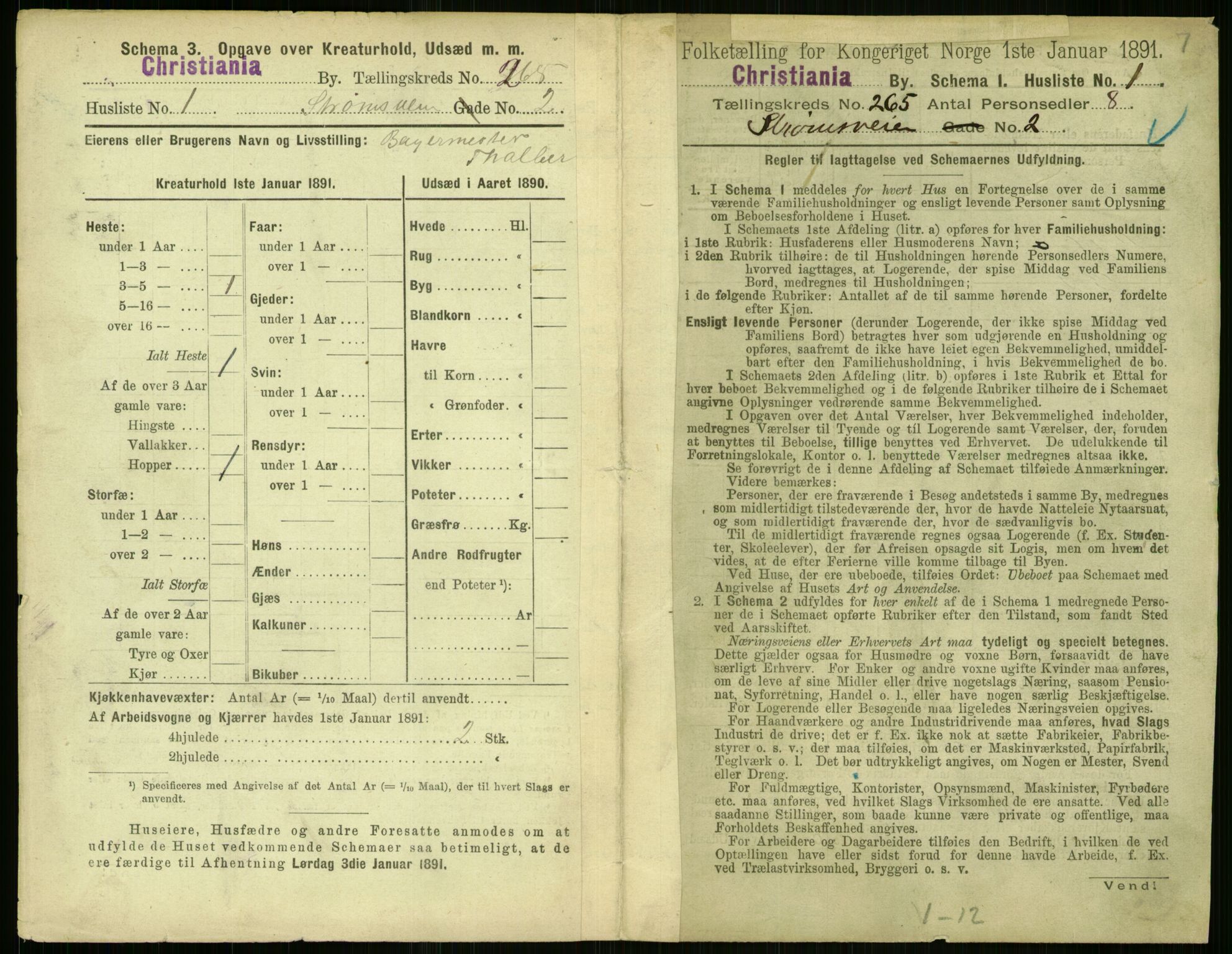 RA, 1891 census for 0301 Kristiania, 1891, p. 160905
