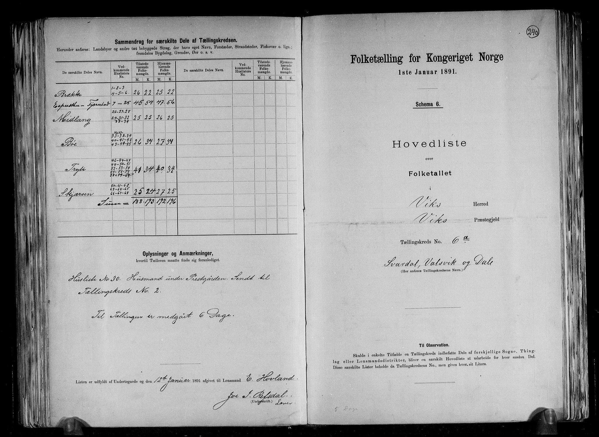 RA, 1891 census for 1417 Vik, 1891, p. 15