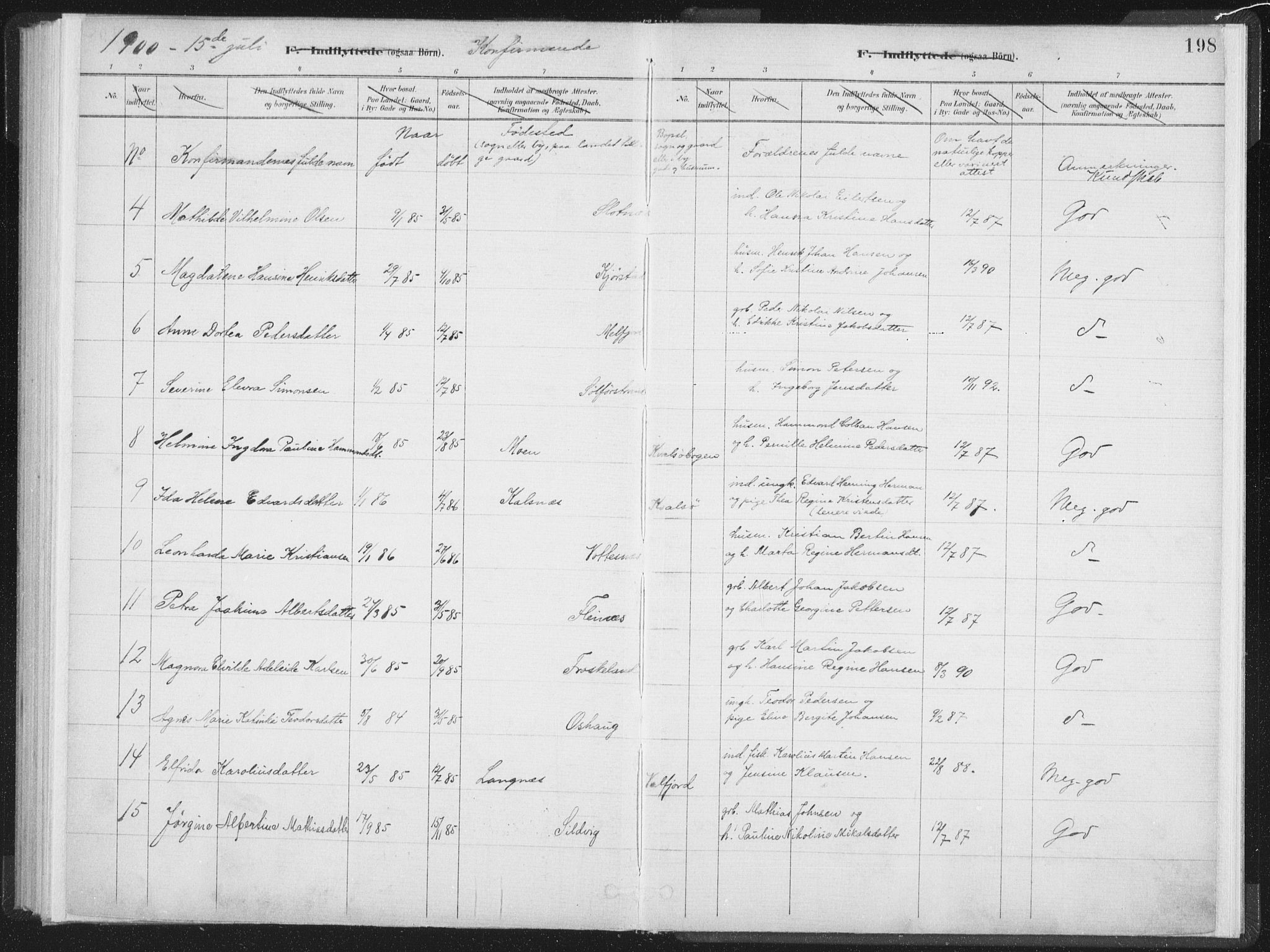 Ministerialprotokoller, klokkerbøker og fødselsregistre - Nordland, SAT/A-1459/890/L1286: Parish register (official) no. 890A01, 1882-1902, p. 198