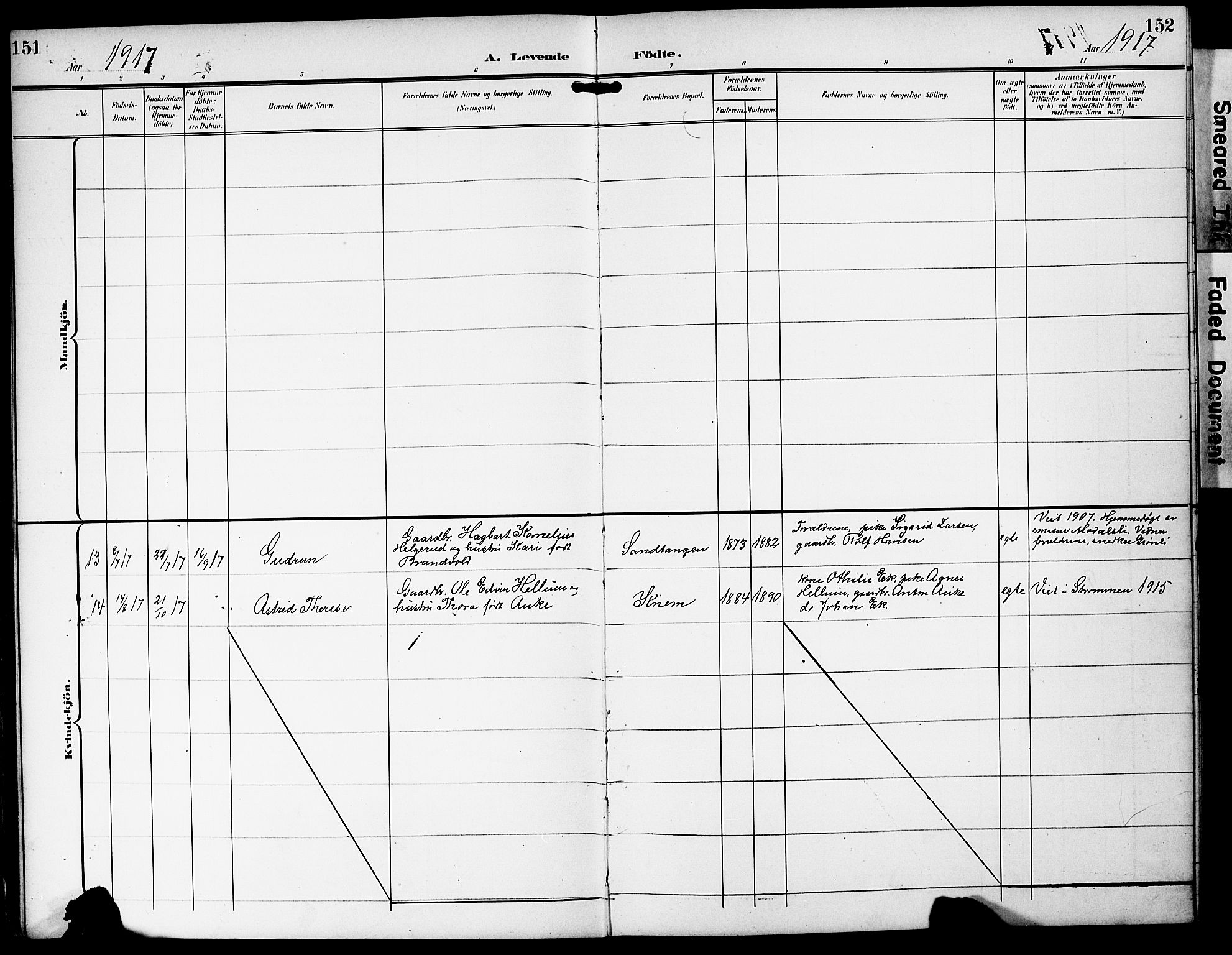 Strømm kirkebøker, AV/SAKO-A-322/G/Ga/L0004: Parish register (copy) no. I 4, 1897-1927, p. 151-152