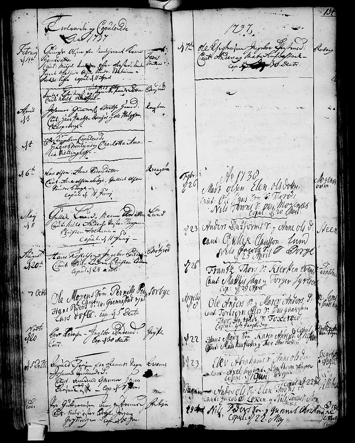 Stokke kirkebøker, AV/SAKO-A-320/F/Fa/L0002: Parish register (official) no. I 2, 1732-1770, p. 134