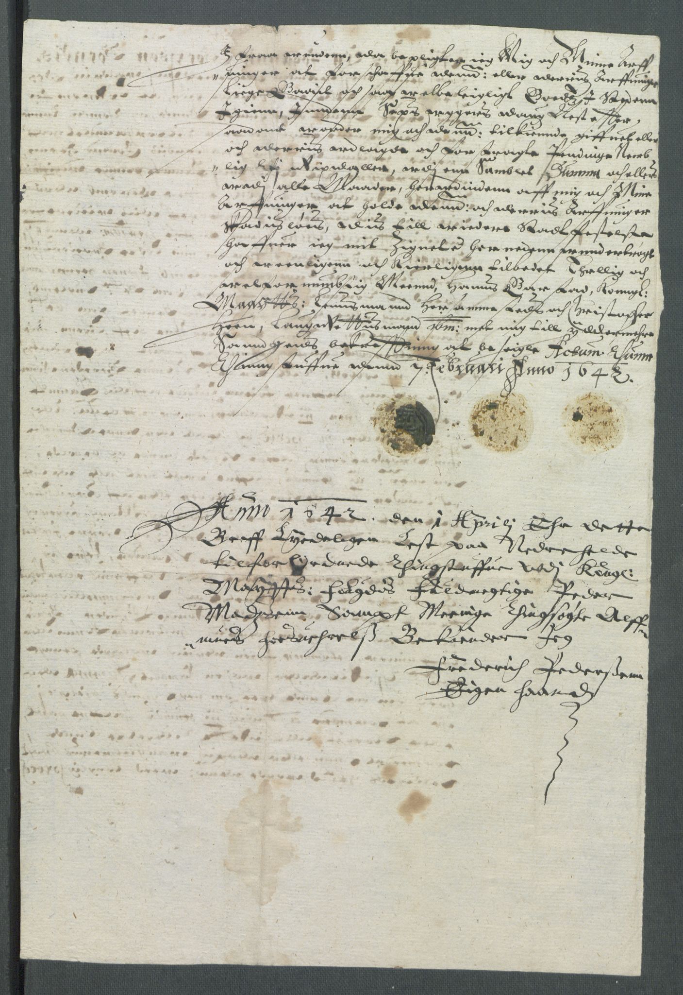 Riksarkivets diplomsamling, RA/EA-5965/F02/L0155: Dokumenter, 1642, p. 34