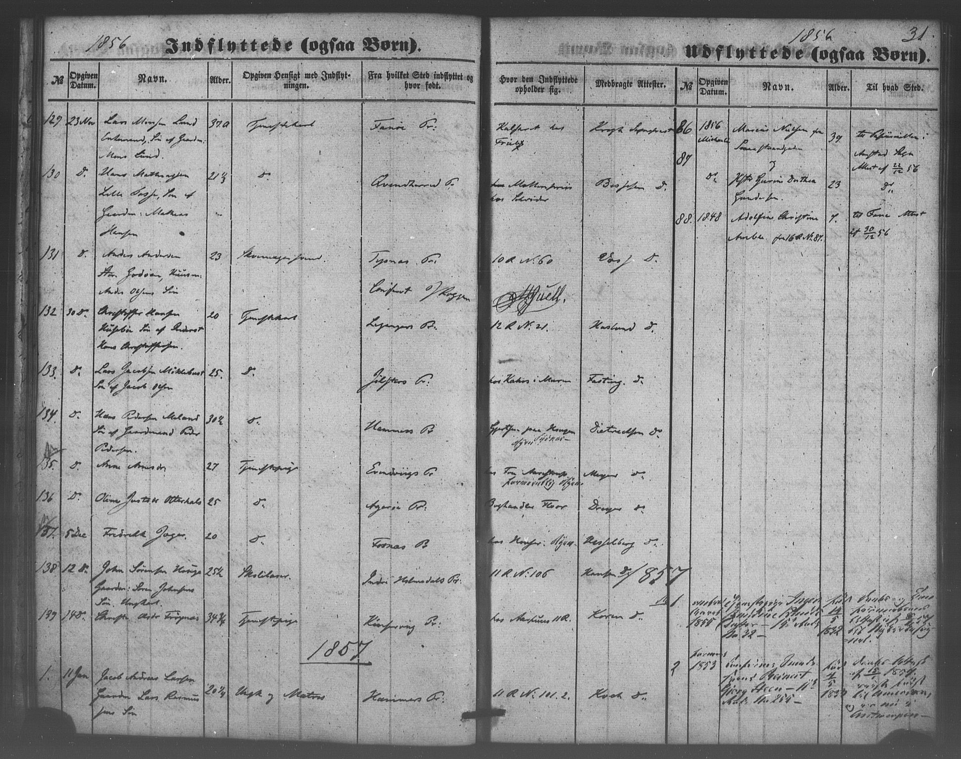 Domkirken sokneprestembete, SAB/A-74801/H/Haa/L0047: Parish register (official) no. F 2, 1852-1868, p. 31