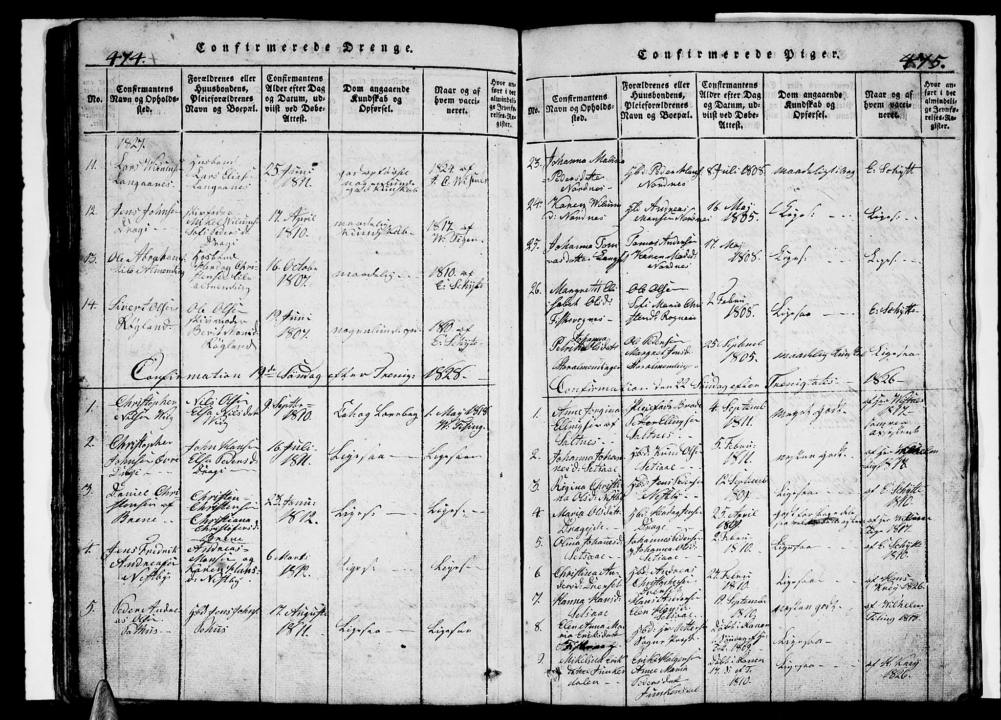 Ministerialprotokoller, klokkerbøker og fødselsregistre - Nordland, SAT/A-1459/847/L0676: Parish register (copy) no. 847C04, 1821-1853, p. 474-475
