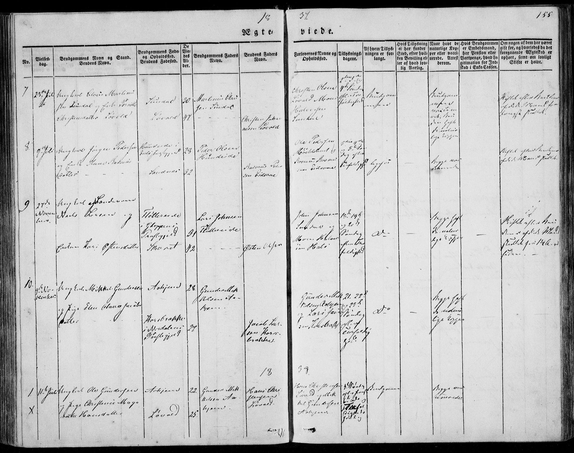 Ministerialprotokoller, klokkerbøker og fødselsregistre - Møre og Romsdal, AV/SAT-A-1454/501/L0005: Parish register (official) no. 501A05, 1831-1844, p. 155