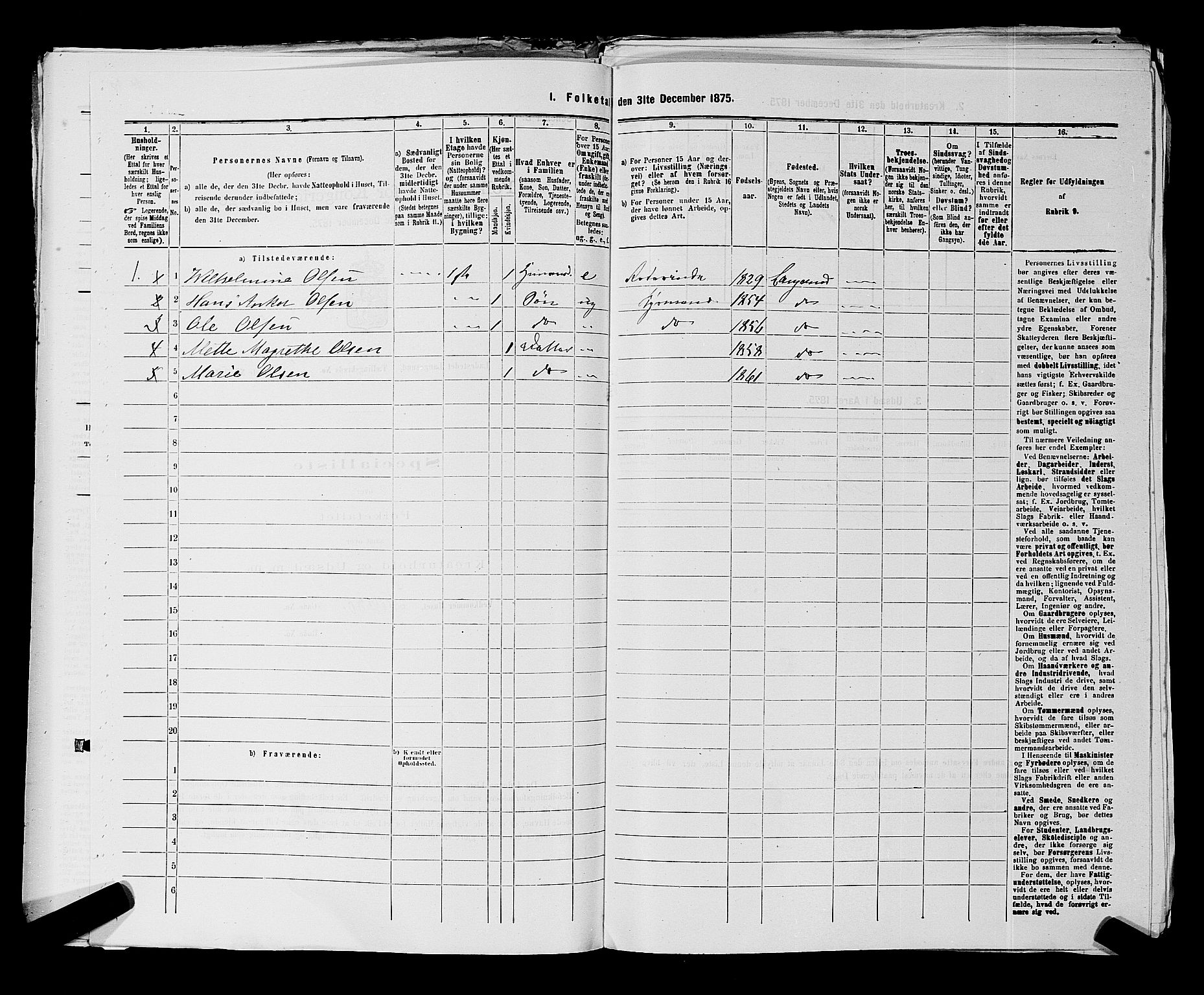 SAKO, 1875 census for 0802B Bamble/Langesund, 1875, p. 125