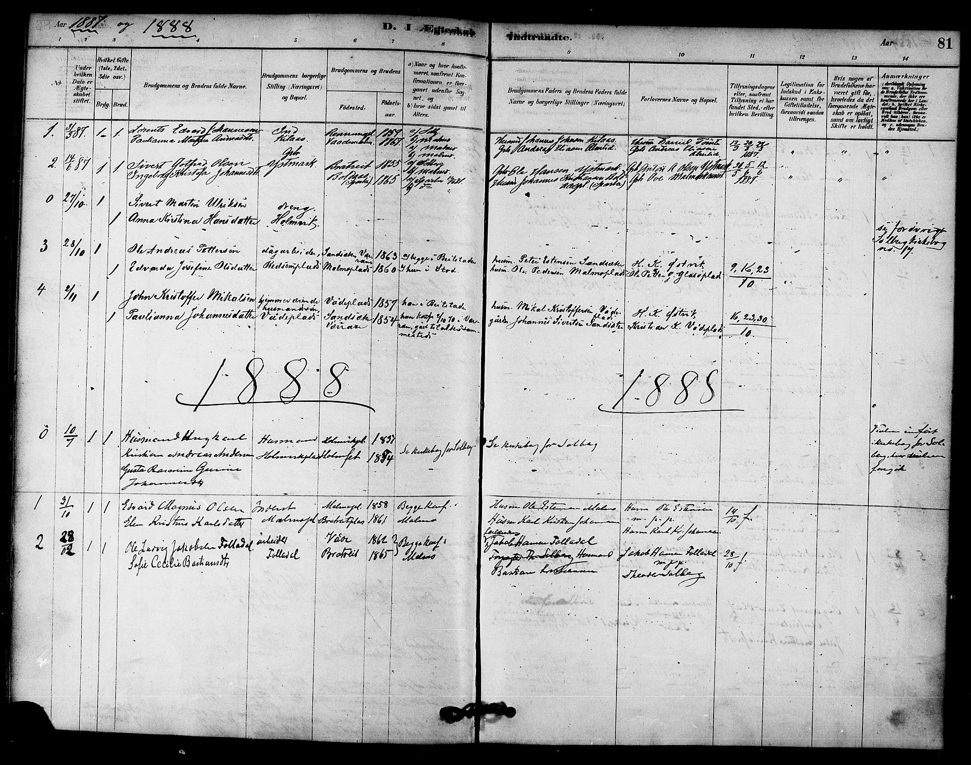 Ministerialprotokoller, klokkerbøker og fødselsregistre - Nord-Trøndelag, SAT/A-1458/745/L0429: Parish register (official) no. 745A01, 1878-1894, p. 81