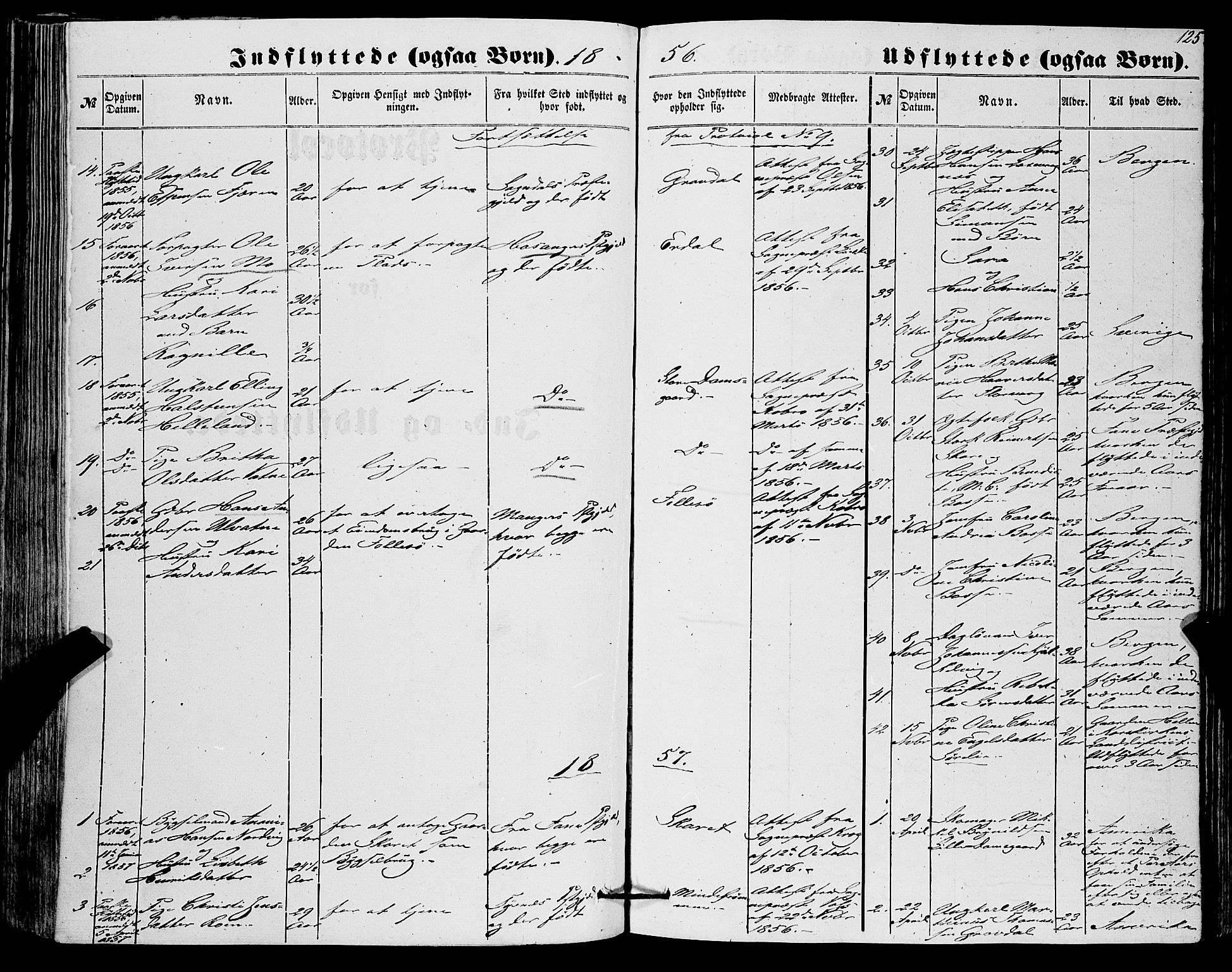 Askøy Sokneprestembete, SAB/A-74101/H/Ha/Haa/Haaa/L0012: Parish register (official) no. A 12, 1855-1877, p. 125