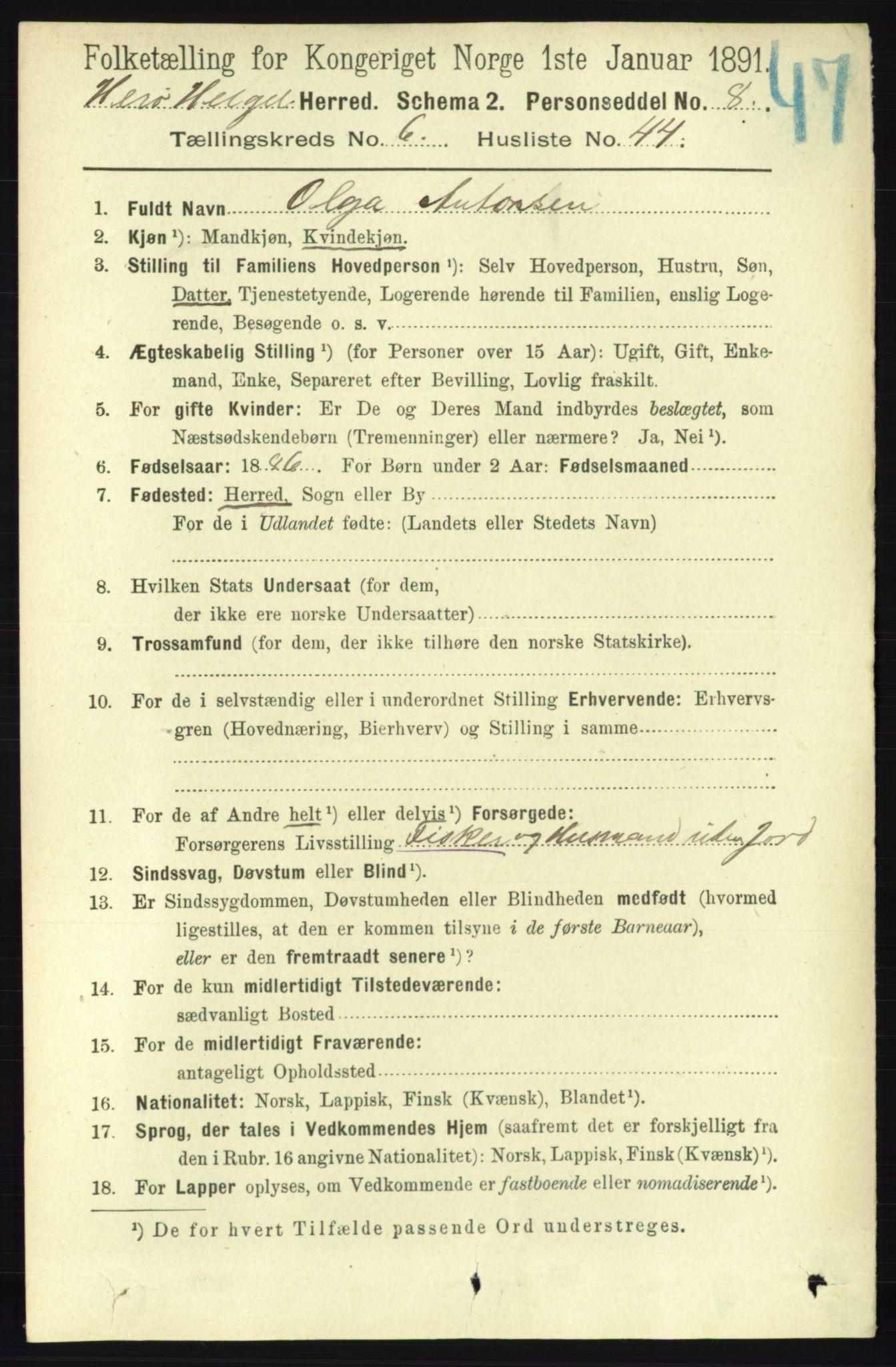 RA, 1891 census for 1818 Herøy, 1891, p. 2204