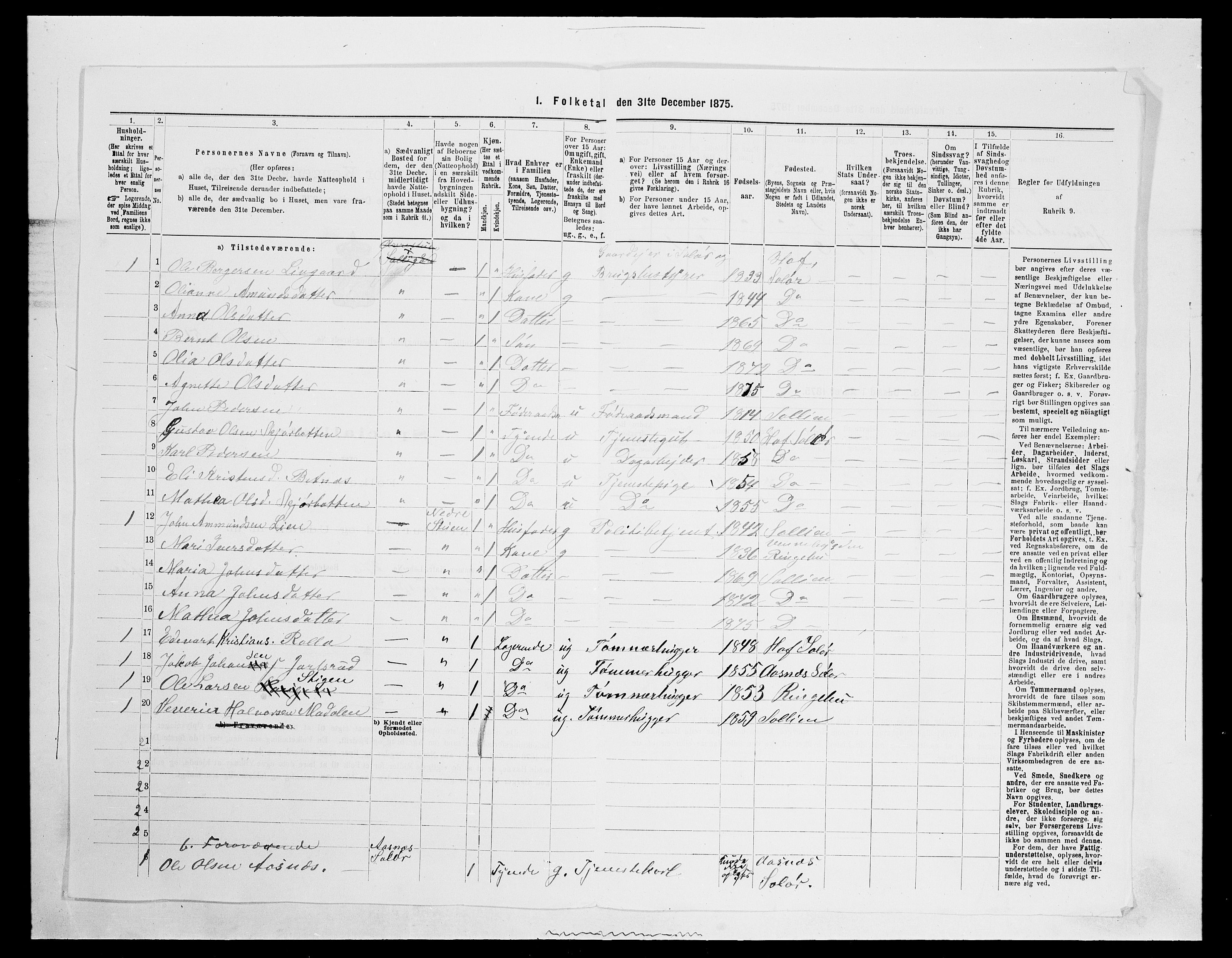 SAH, 1875 census for 0431P Sollia, 1875, p. 124