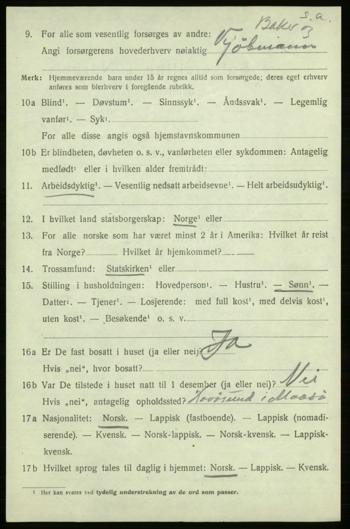 SATØ, 1920 census for Måsøy, 1920, p. 2211