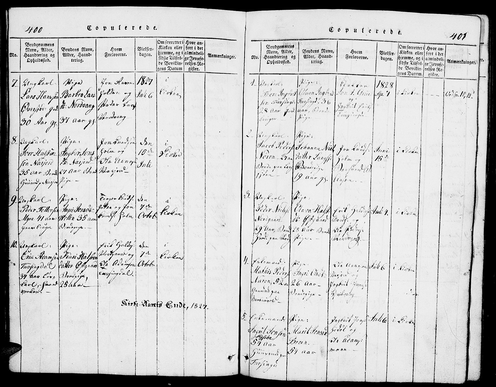 Tolga prestekontor, SAH/PREST-062/L/L0002: Parish register (copy) no. 2, 1815-1844, p. 400-401