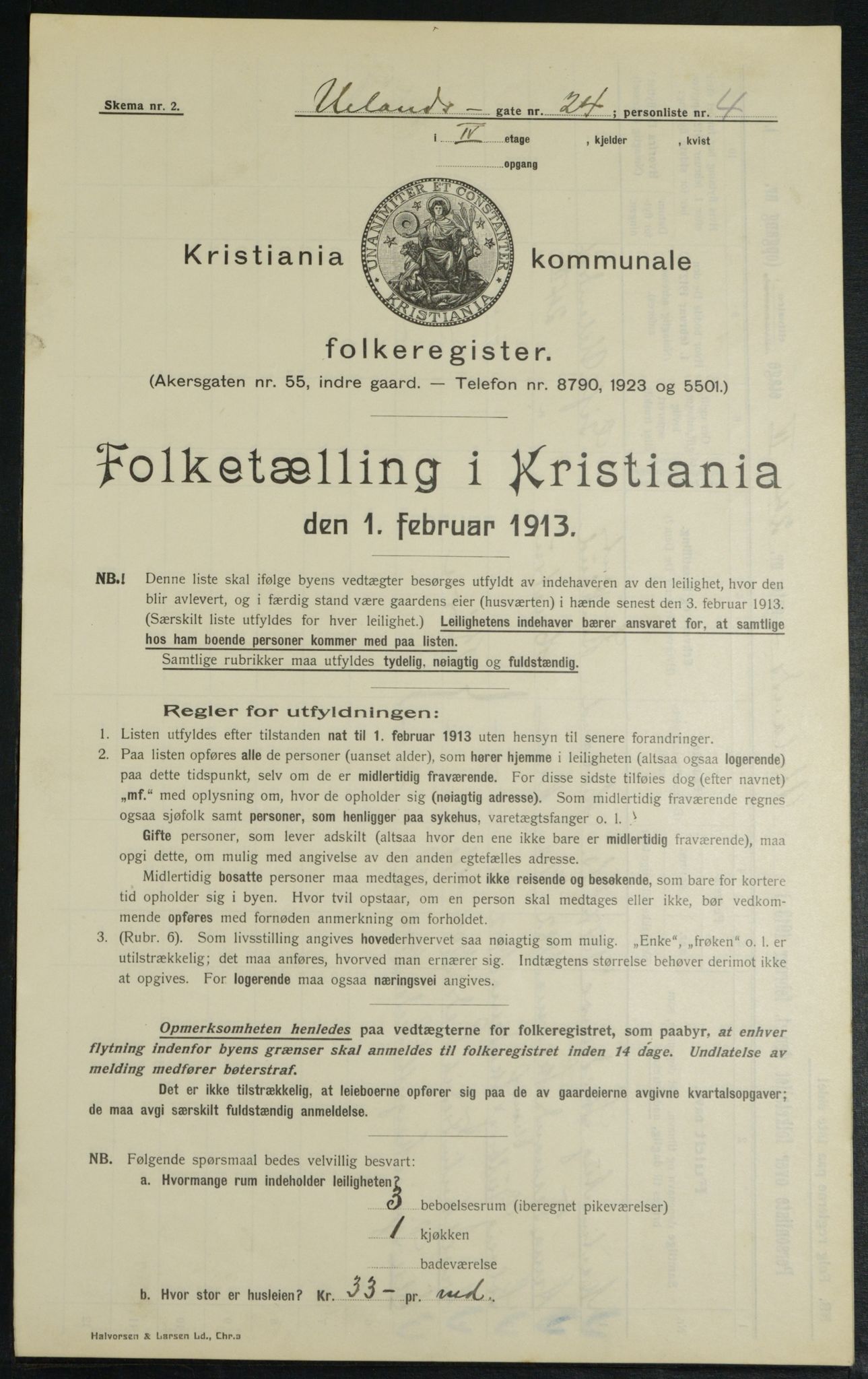 OBA, Municipal Census 1913 for Kristiania, 1913, p. 118656