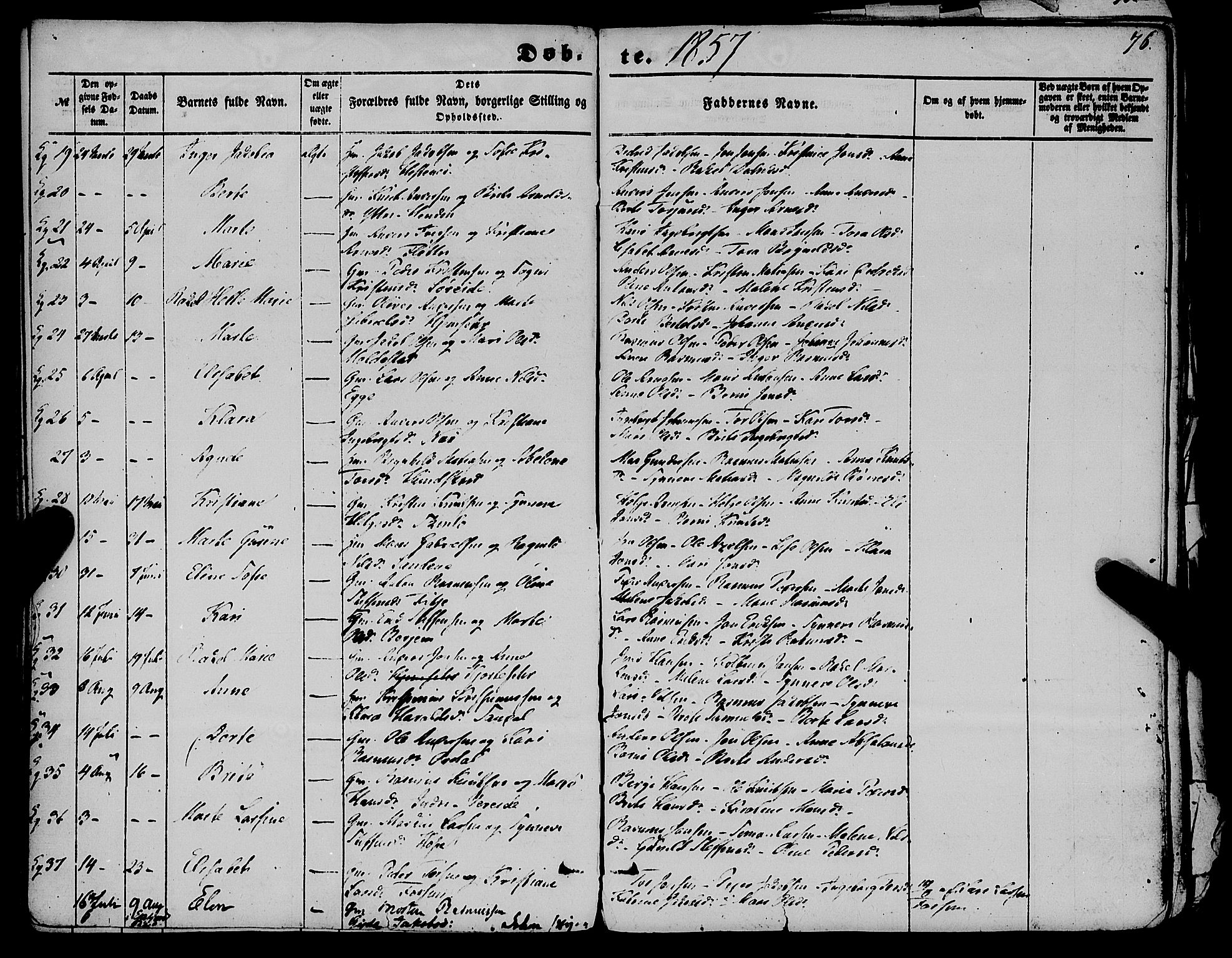 Gloppen sokneprestembete, AV/SAB-A-80101/H/Haa/Haaa/L0009: Parish register (official) no. A 9, 1855-1870, p. 76