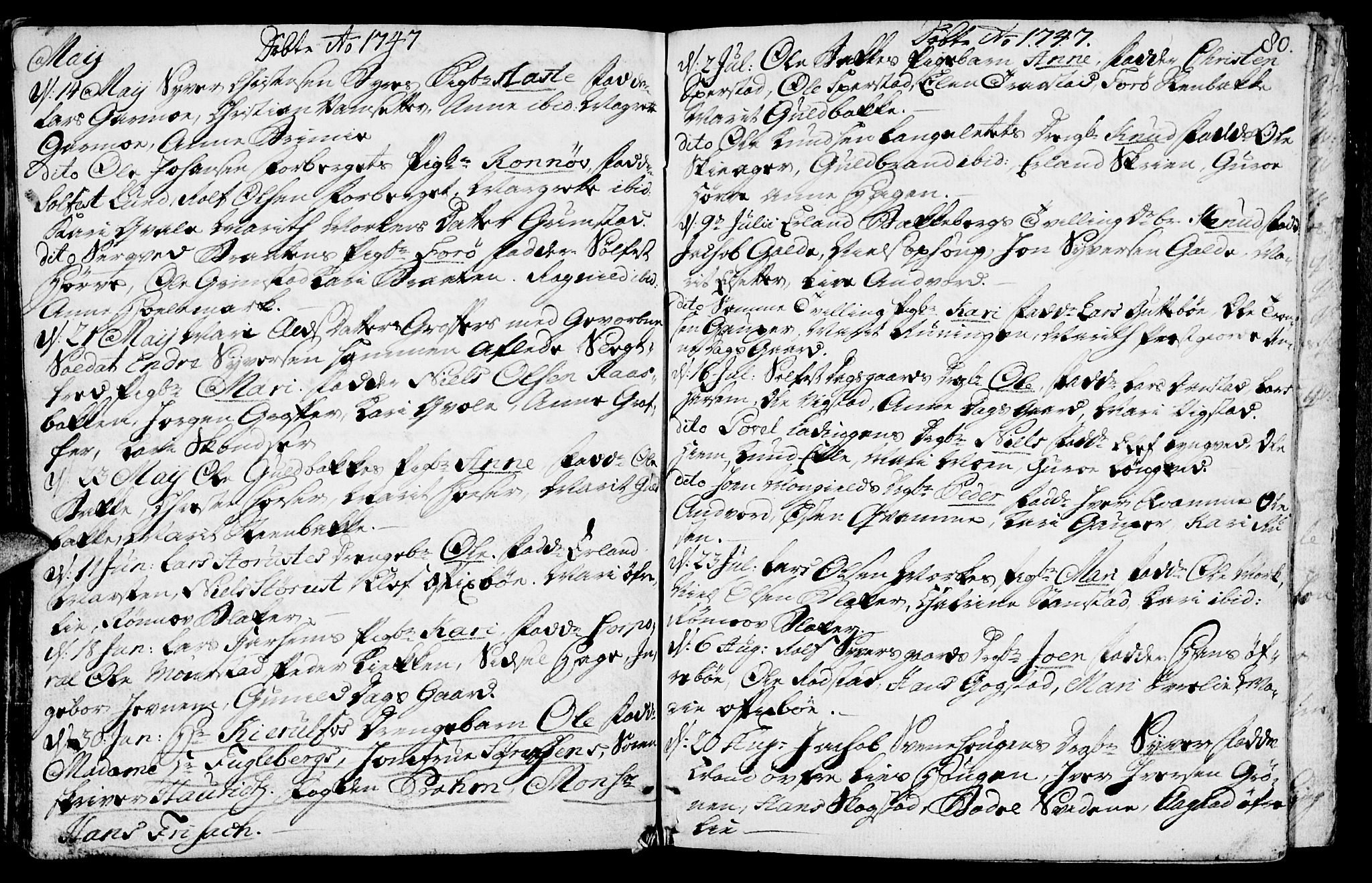 Lom prestekontor, SAH/PREST-070/K/L0001: Parish register (official) no. 1, 1733-1748, p. 80