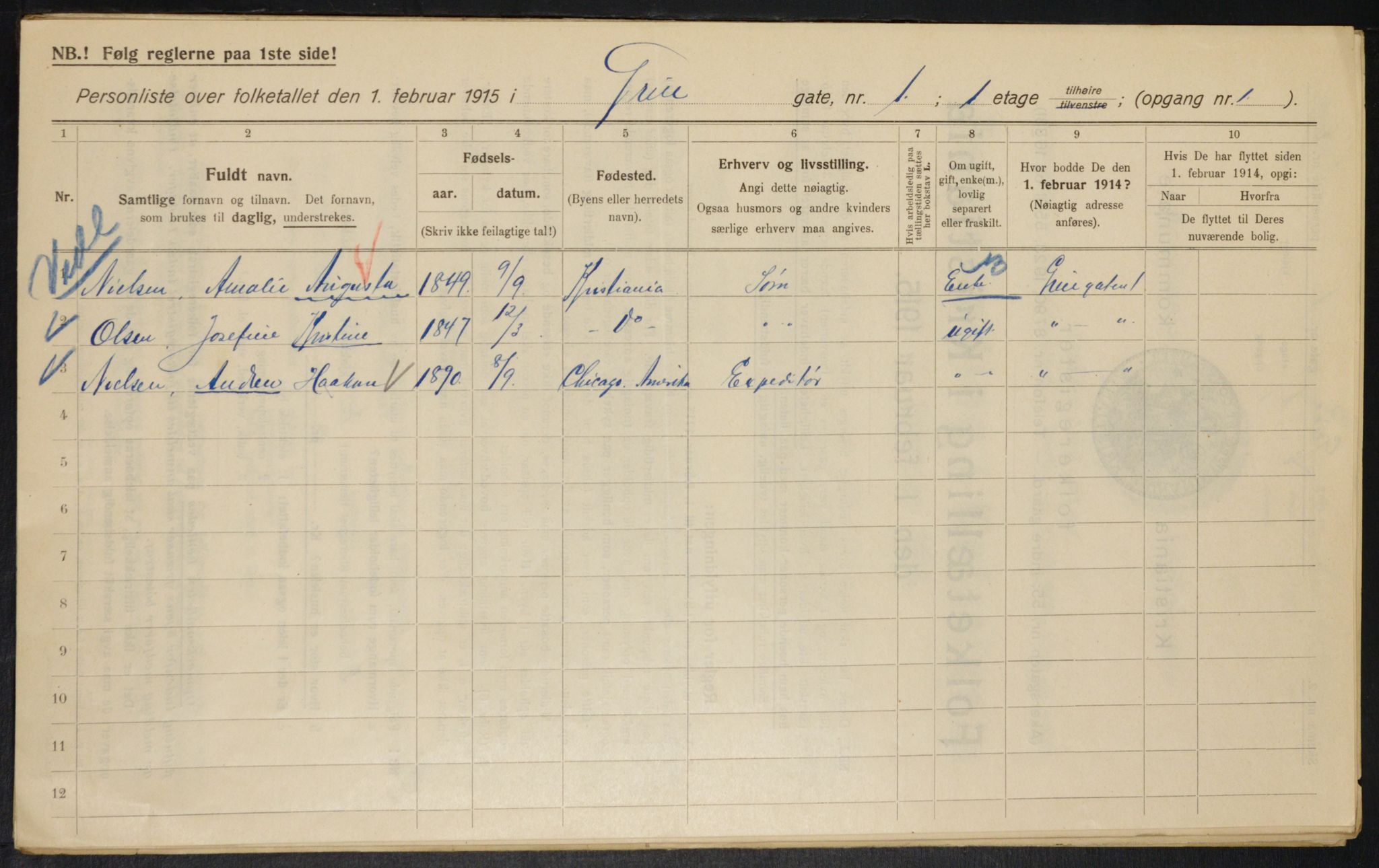 OBA, Municipal Census 1915 for Kristiania, 1915, p. 29830