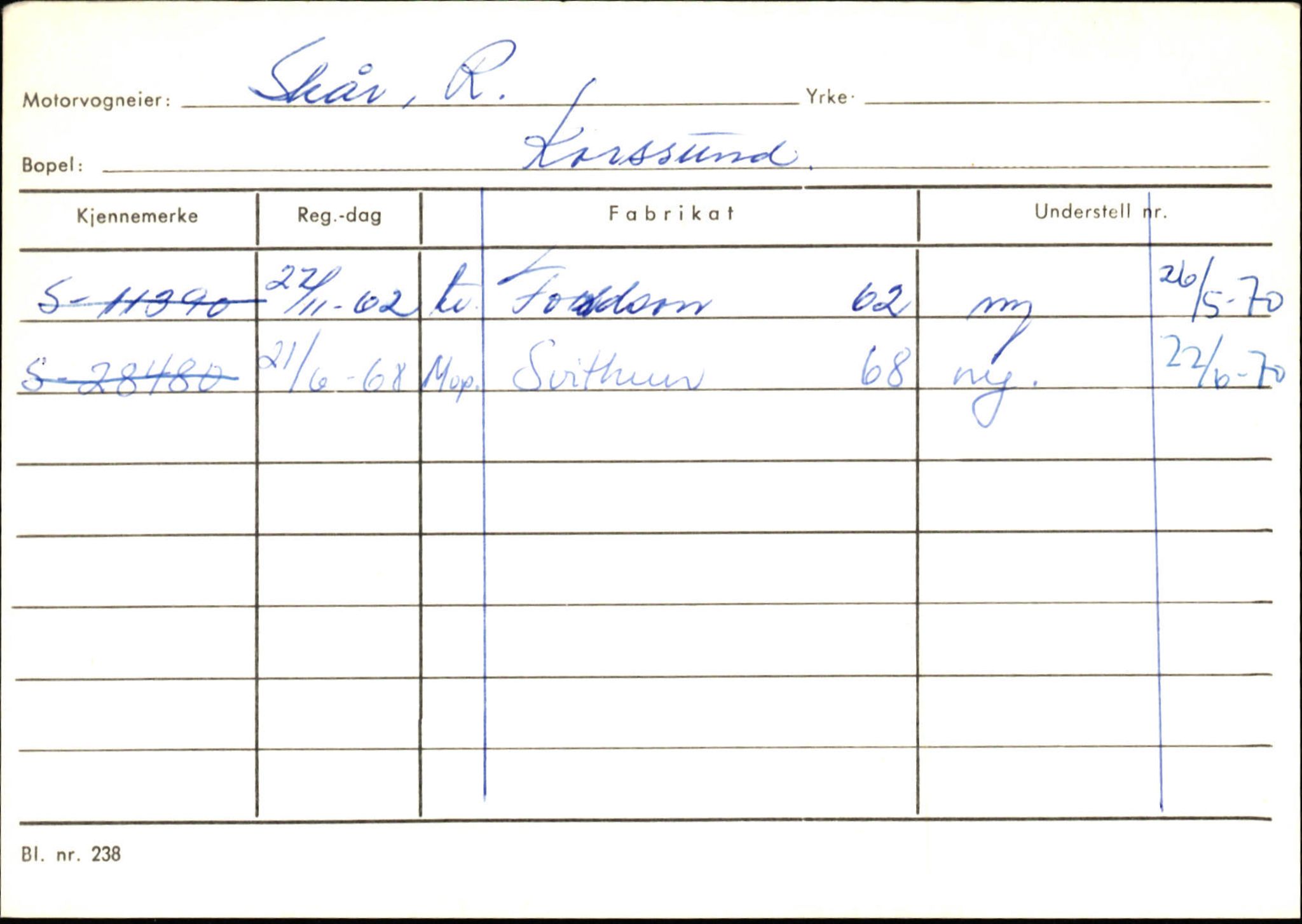 Statens vegvesen, Sogn og Fjordane vegkontor, AV/SAB-A-5301/4/F/L0132: Eigarregister Askvoll A-Å. Balestrand A-Å, 1945-1975, p. 1137