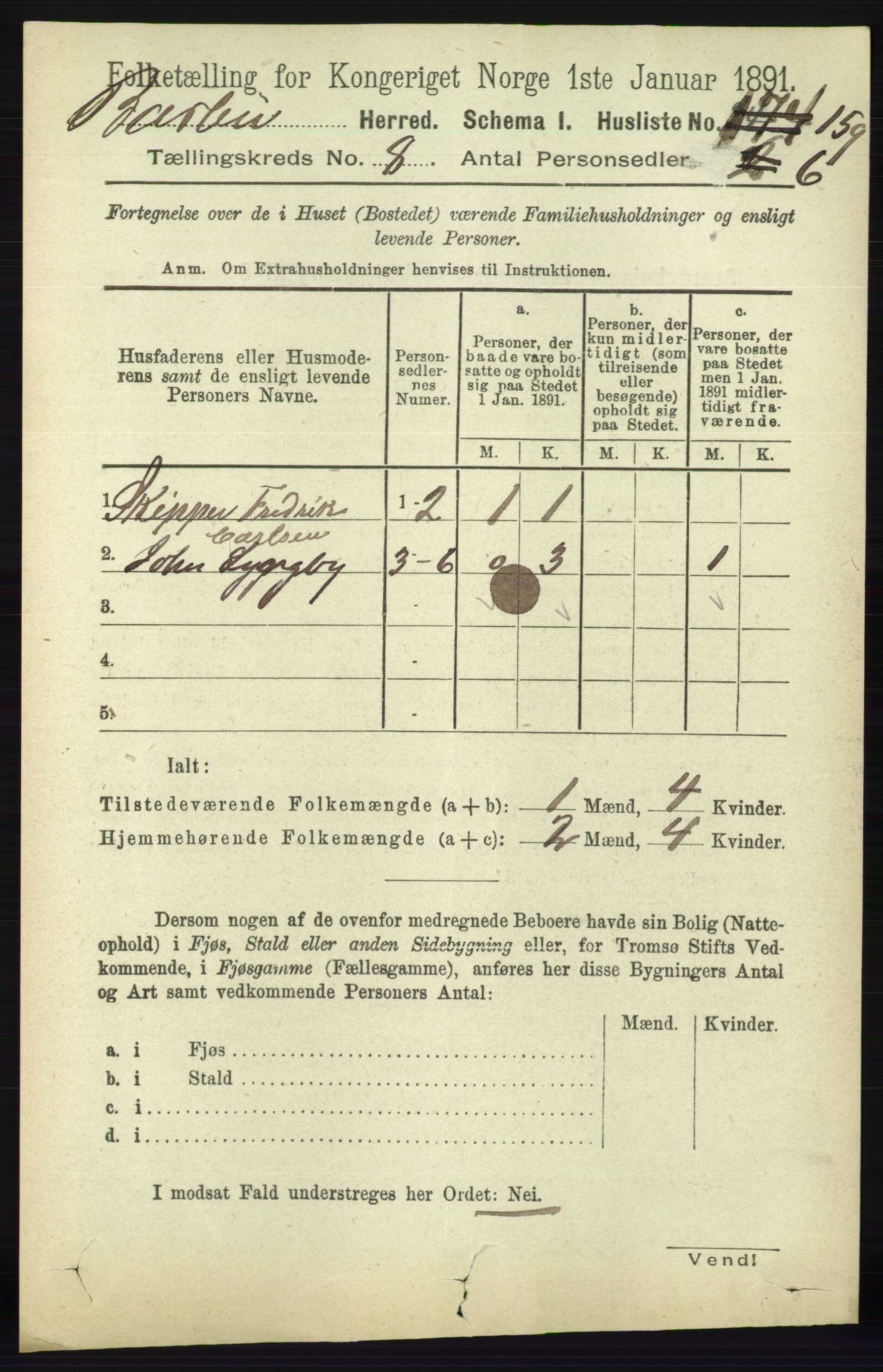 RA, 1891 census for 0990 Barbu, 1891, p. 5929