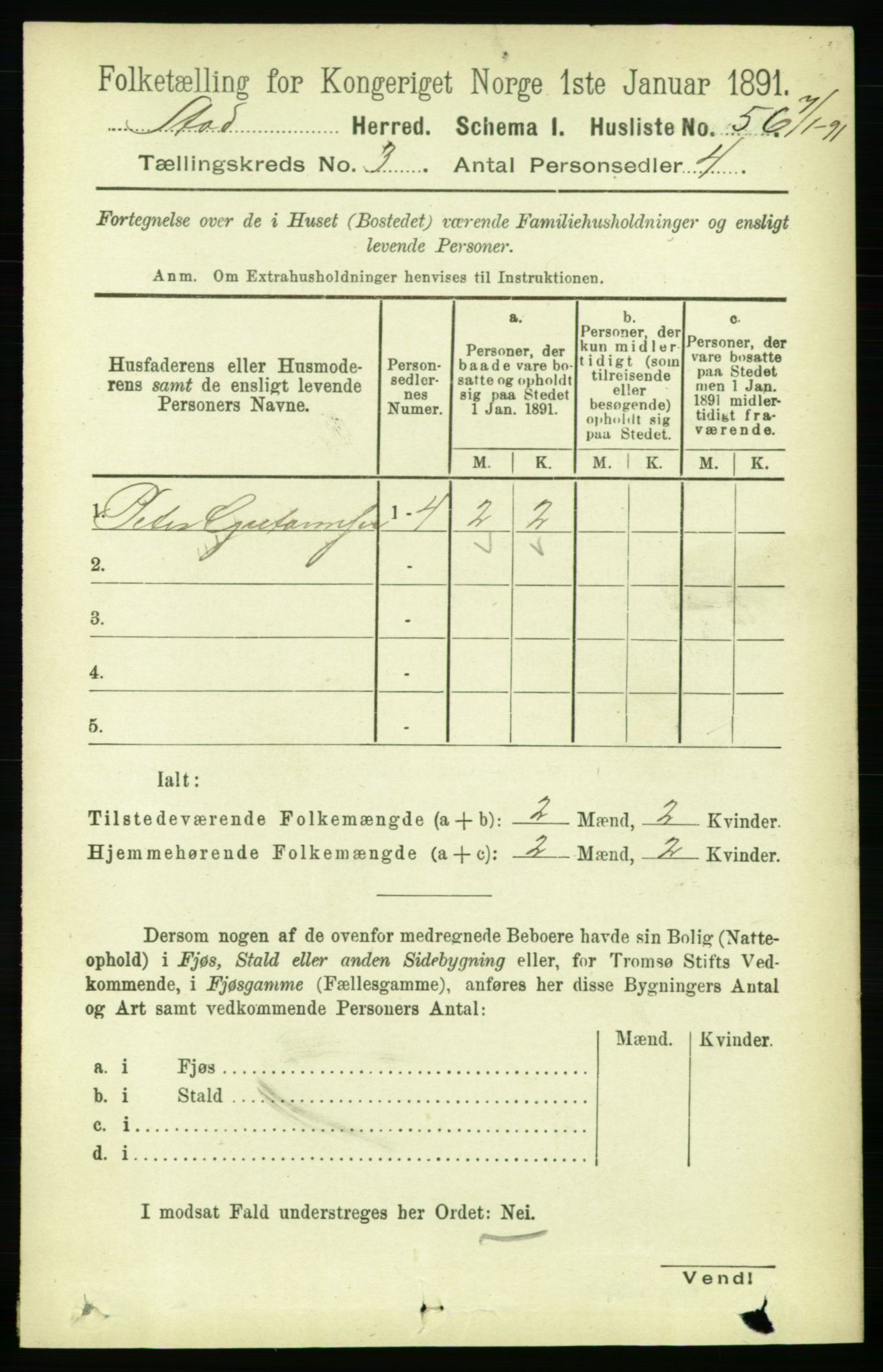 RA, 1891 census for 1734 Stod, 1891, p. 1315