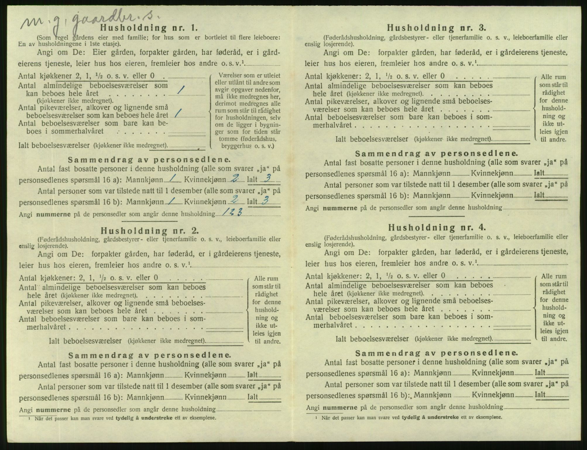 SAT, 1920 census for Vanylven, 1920, p. 620