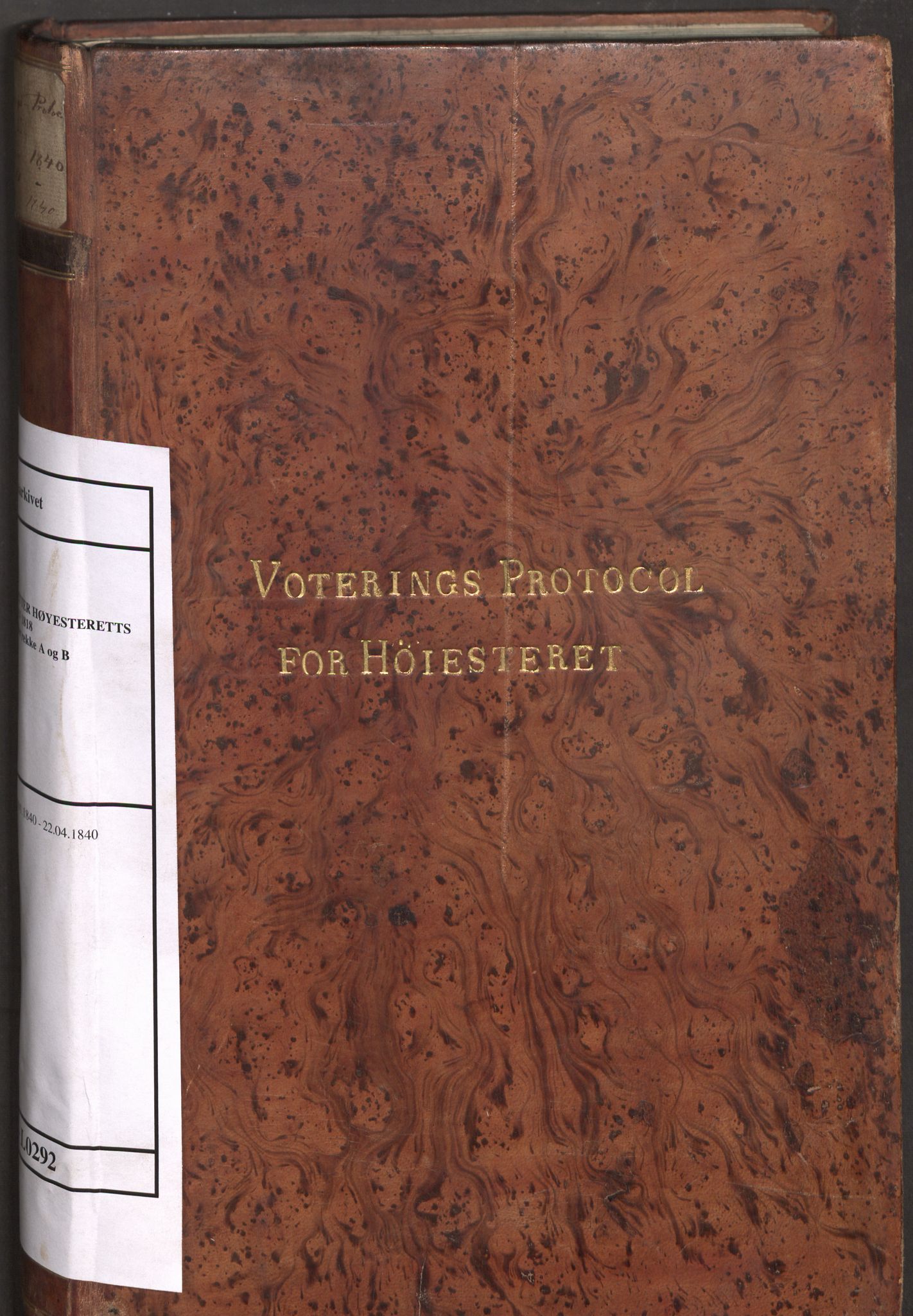 Høyesterett, RA/S-1002/E/Eb/Ebb/L0030/0001: Voteringsprotokoller / Voteringsprotokoll, 1840